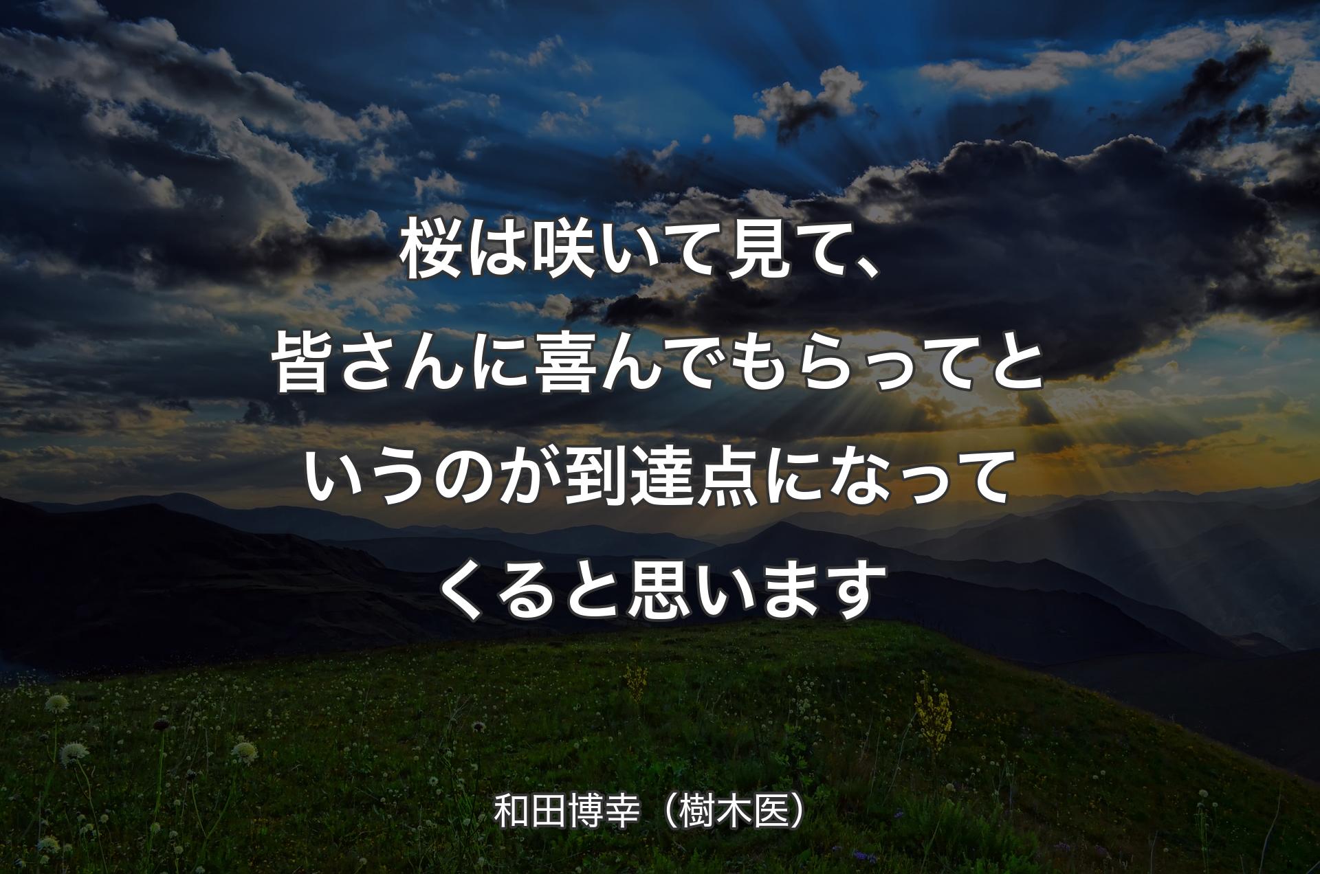 桜は咲いて見て、皆さんに喜んでもらってというのが到達点になってくると思います - 和田博幸（樹木医）