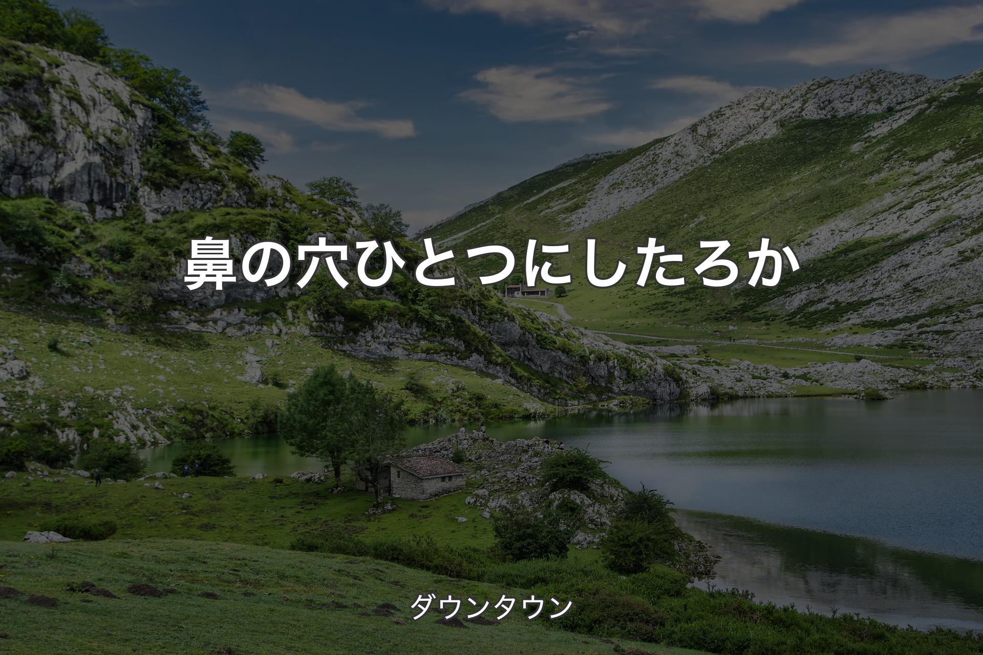 【背景1】鼻の穴ひとつにしたろか - ダウンタウン