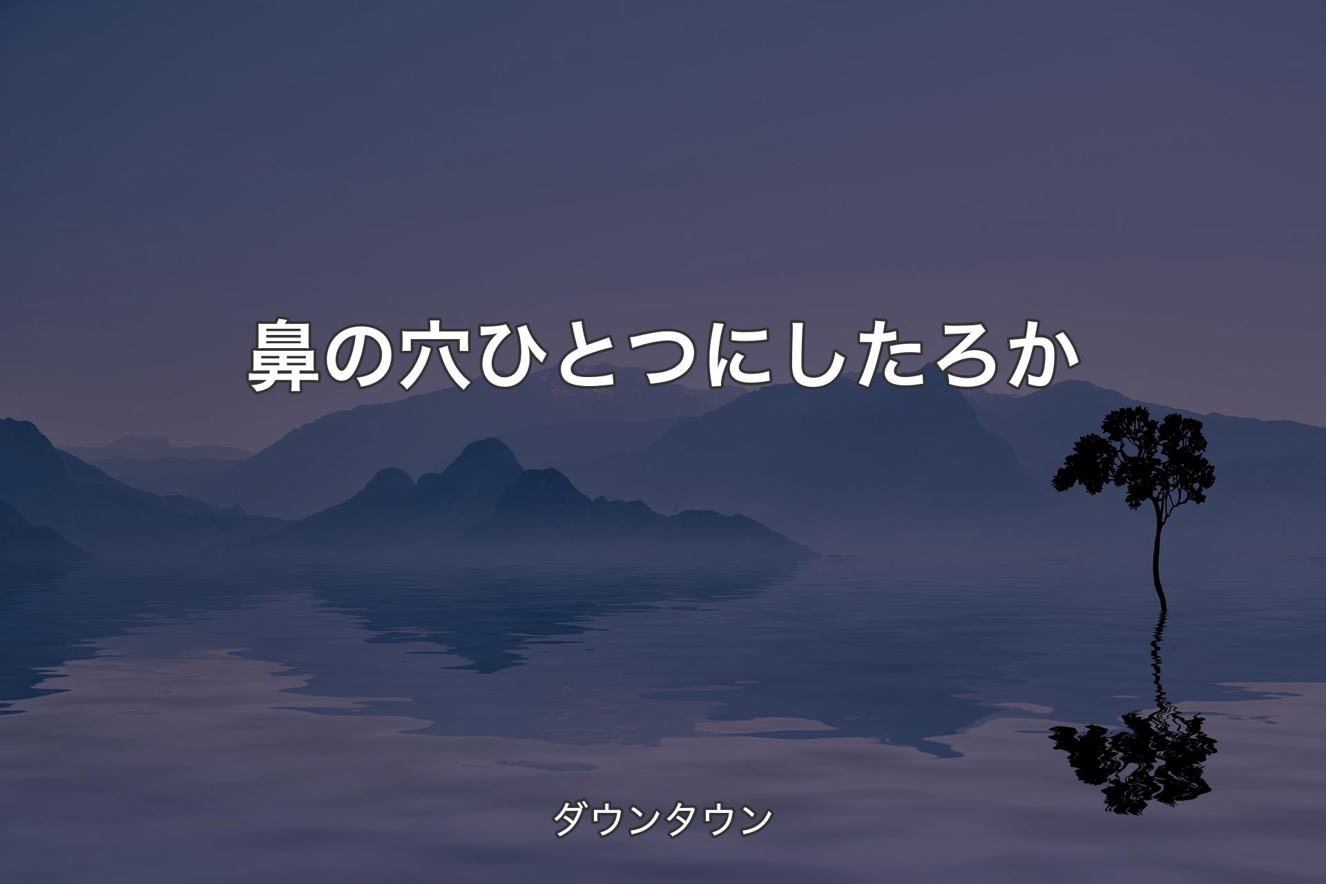 【背景4】鼻の穴ひとつにしたろか - ダウンタウン