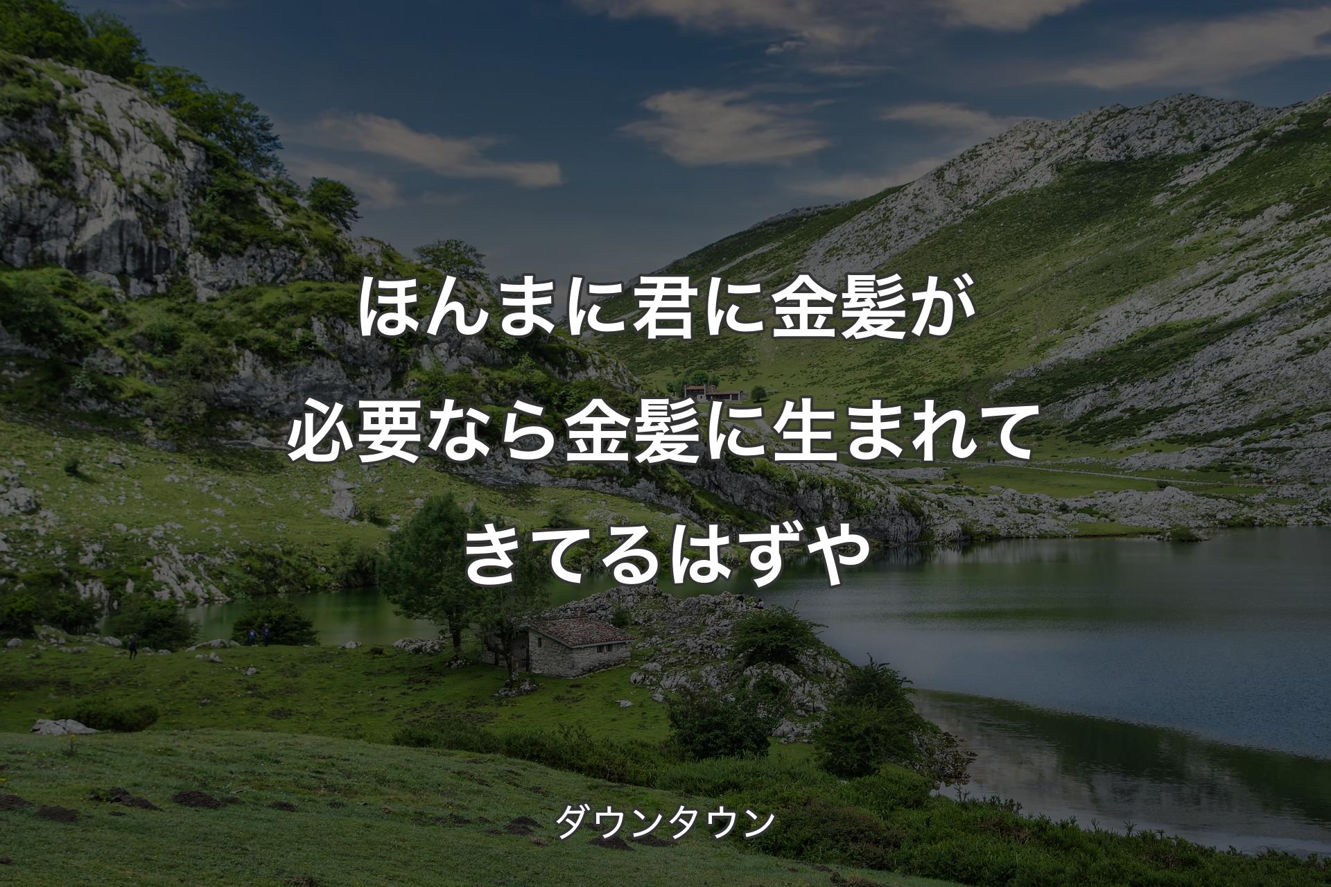 【背景1】ほんまに君に金髪が必要なら金髪に生まれてきてるはずや - ダウンタウン