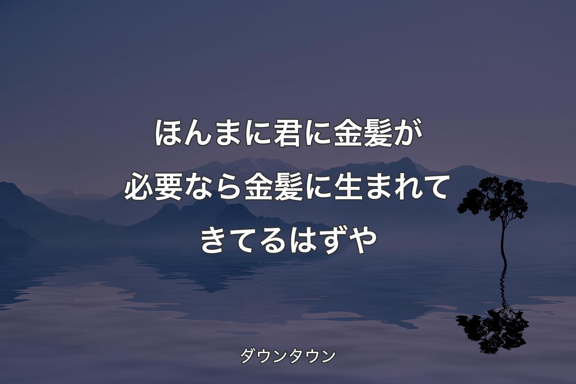 【背景4】ほんまに君に金�髪が必要なら金髪に生まれてきてるはずや - ダウンタウン