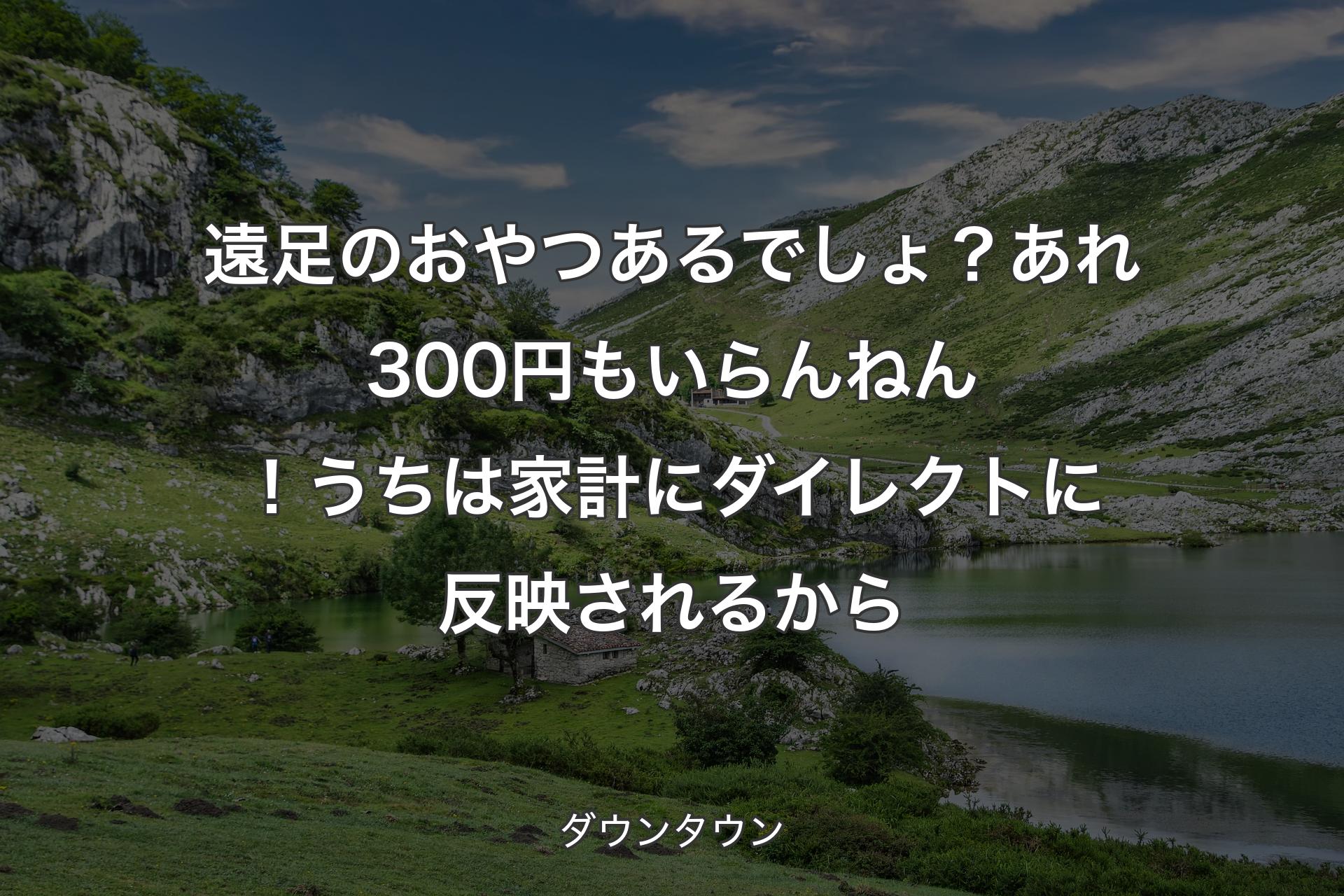 遠足のおやつあるでしょ？あれ300円もいらんねん！うちは家計にダイレクトに反映されるから - ダウンタウン