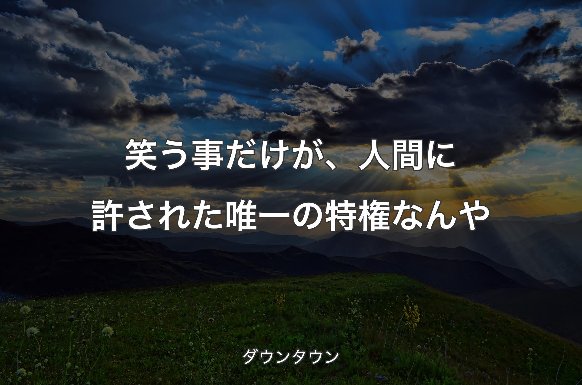 笑う事だけが、人間に許された唯一の特権なんや - ダウンタウン