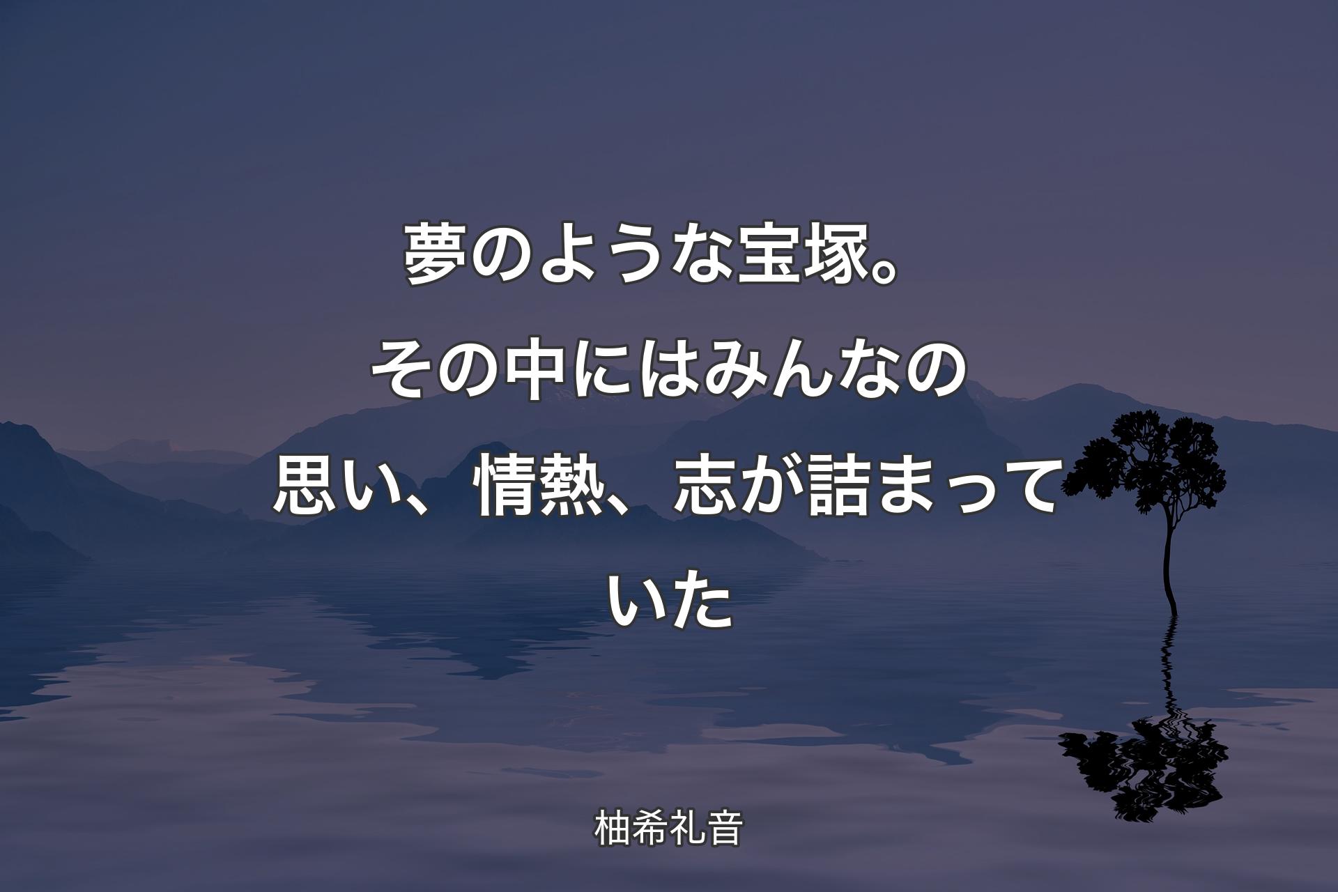 【背景4】夢のような宝塚。その中にはみんなの思い、情熱、志が詰まっていた - 柚希礼音