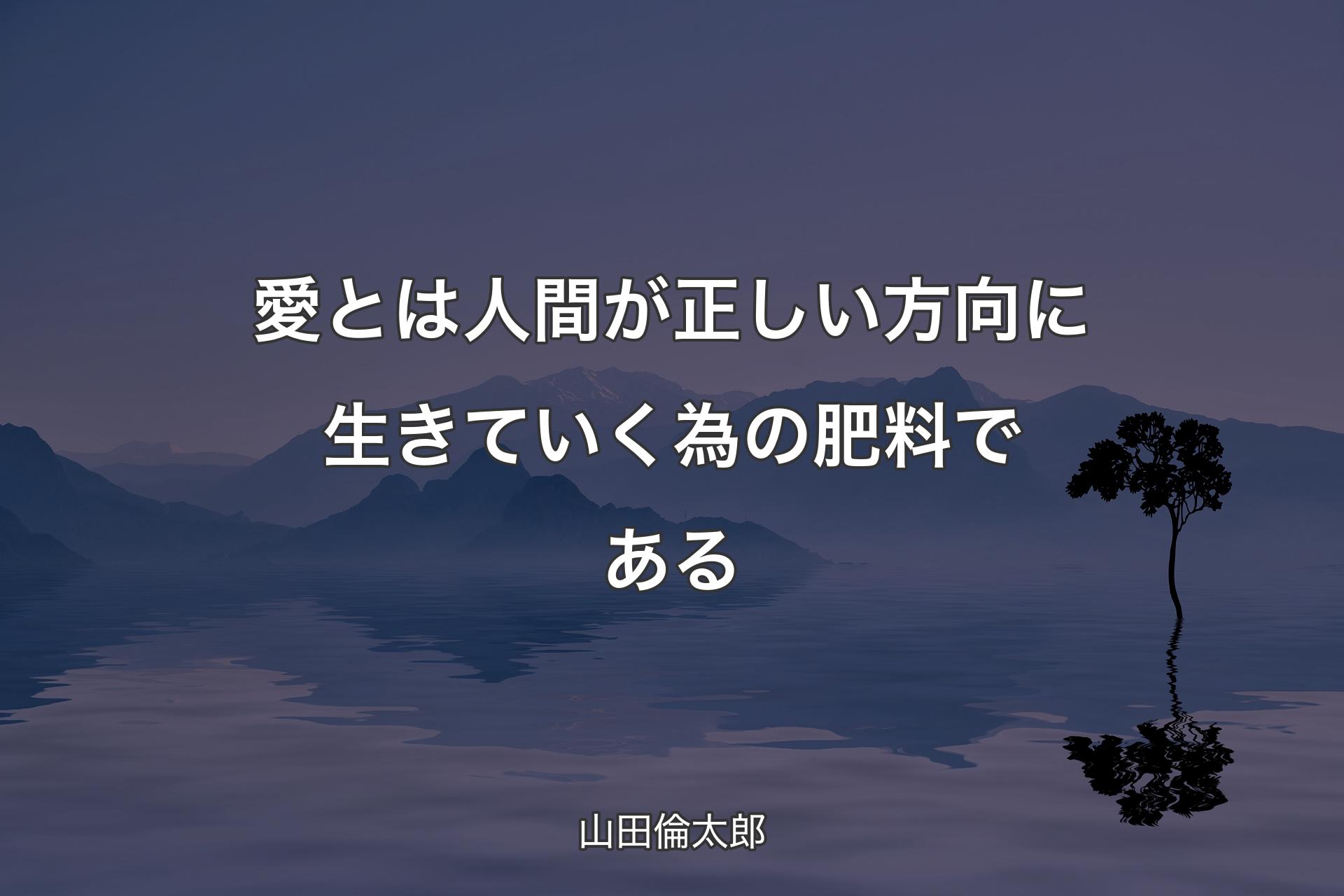 愛とは人間が正しい方向に生きていく為の肥料である - 山田倫太郎