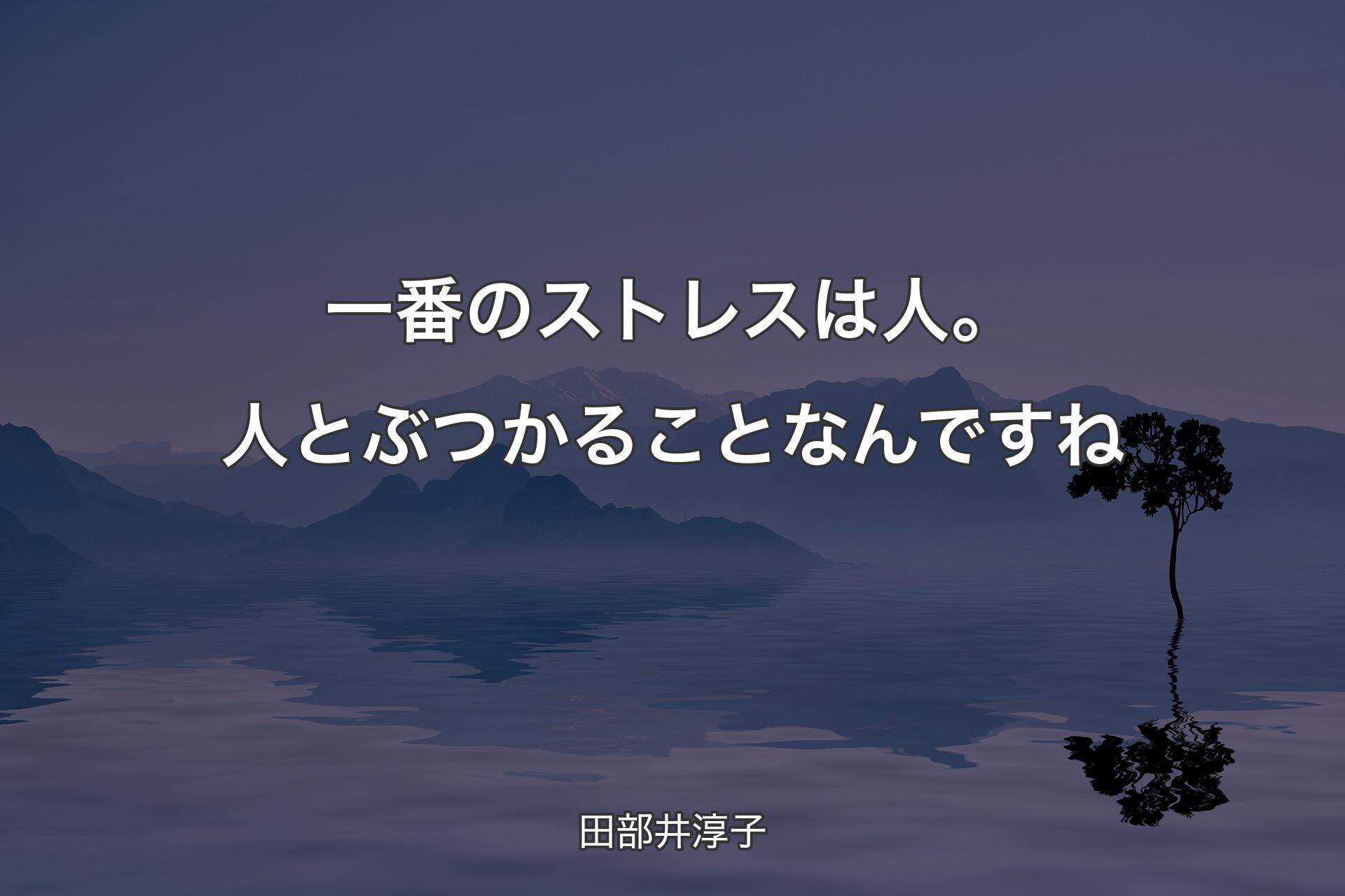 【背景4】一番のストレスは人。人とぶつかることなんですね - 田部井淳子