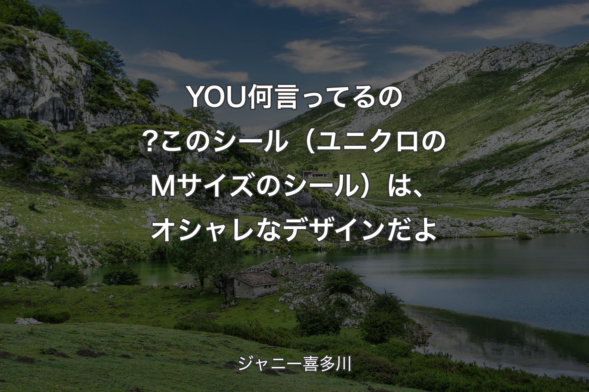 【背景1】YOU何言ってるの?このシール（ユニクロのMサイズのシール）は、オシャレなデザインだよ - ジャニー喜多川