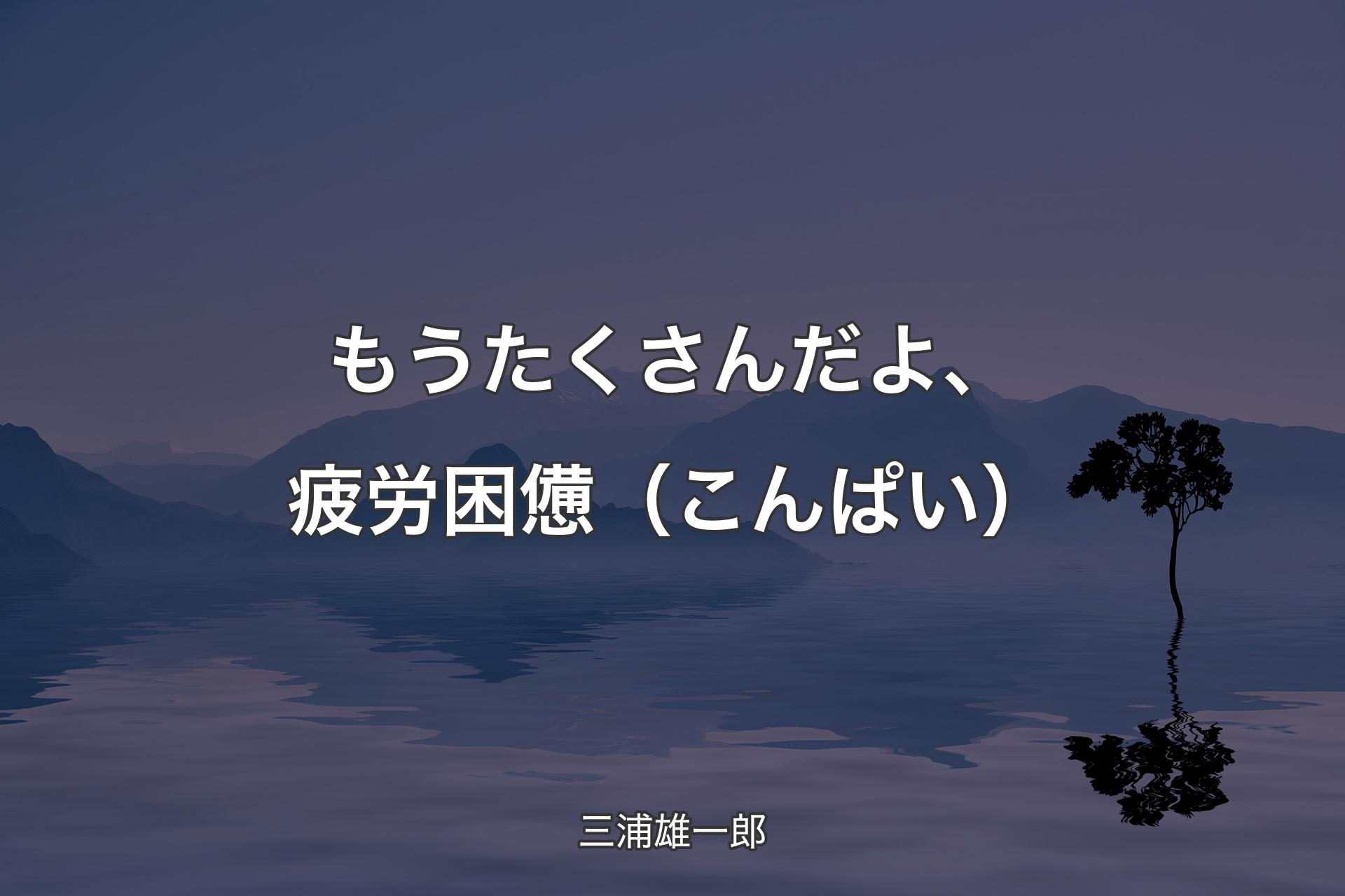 【背景4】もうたくさんだよ、疲労困憊（こんぱい） - 三浦雄一郎