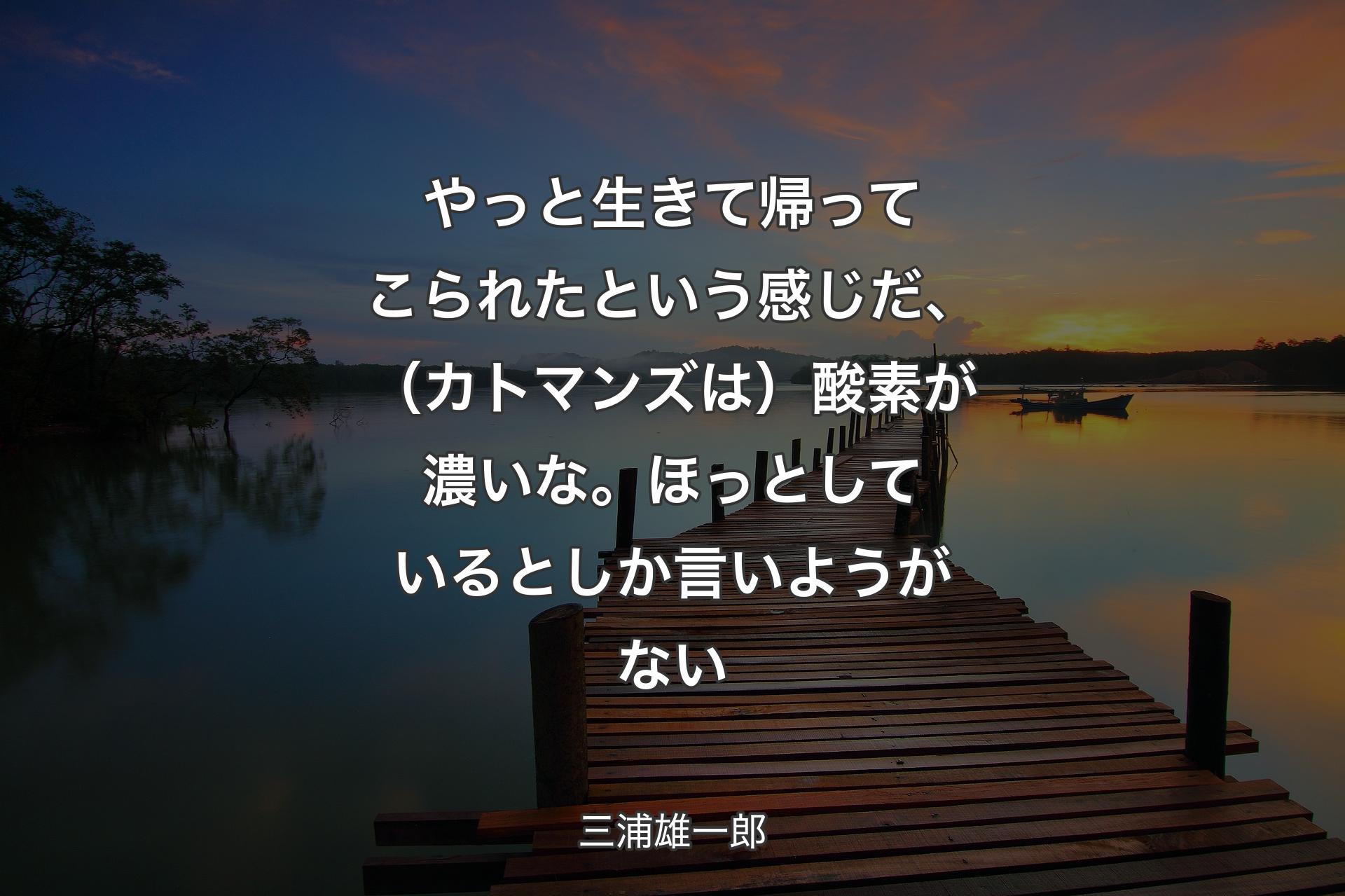 【背景3】やっと生きて帰ってこられたという感じだ、（カトマンズは）酸素が濃いな。ほっとしているとしか言いようがない - 三浦雄一郎