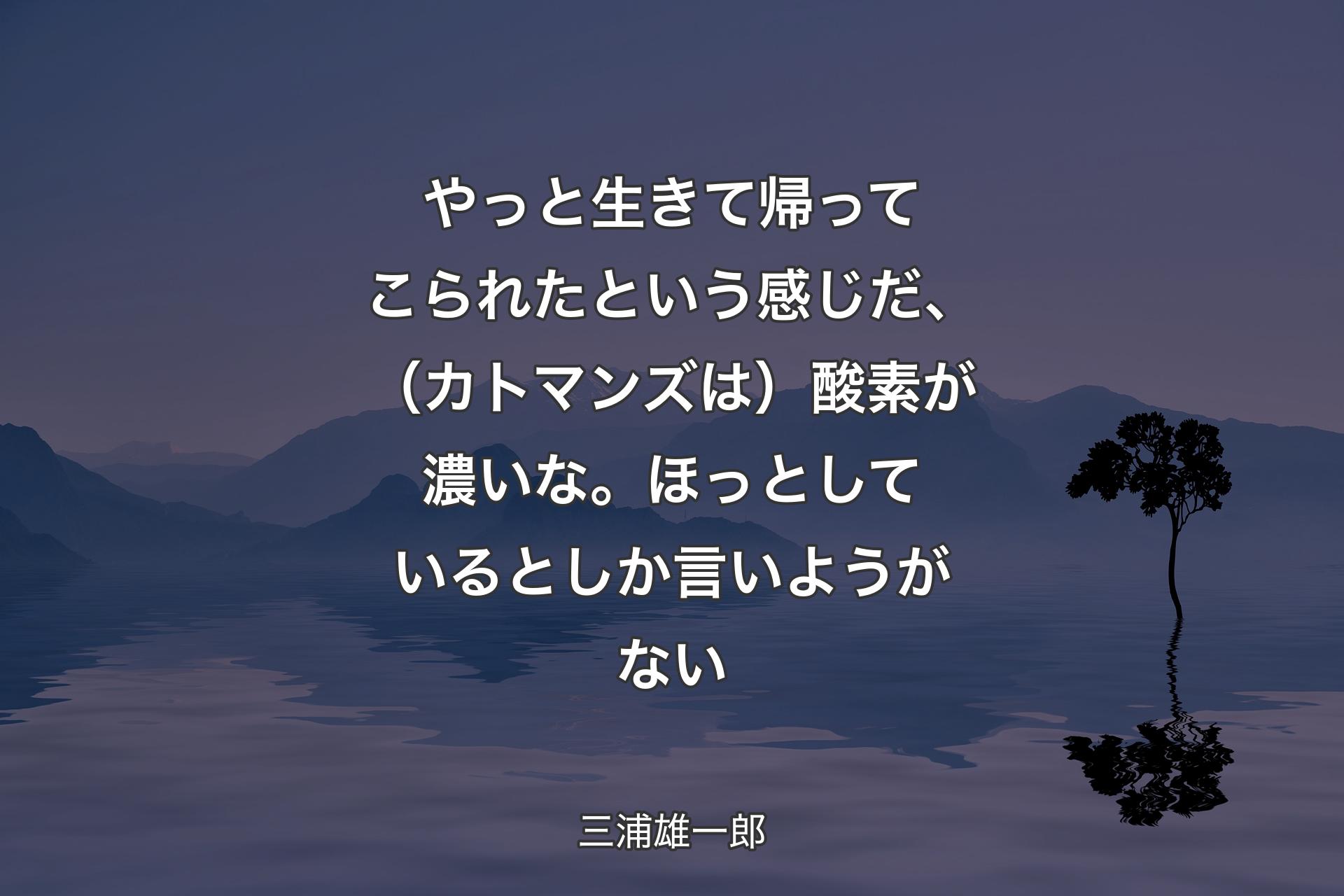 【背景4】やっと生きて帰ってこられたという感じだ、（カトマンズは）酸素が濃いな。ほっとしているとしか言いようがない - 三浦雄一郎