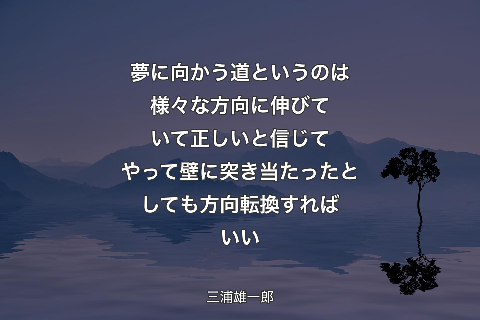 【背景4】夢に向かう道というのは様々な方向に伸びていて正しいと信じてやって壁に突き当たったとしても方向転換すればいい - 三浦雄一郎