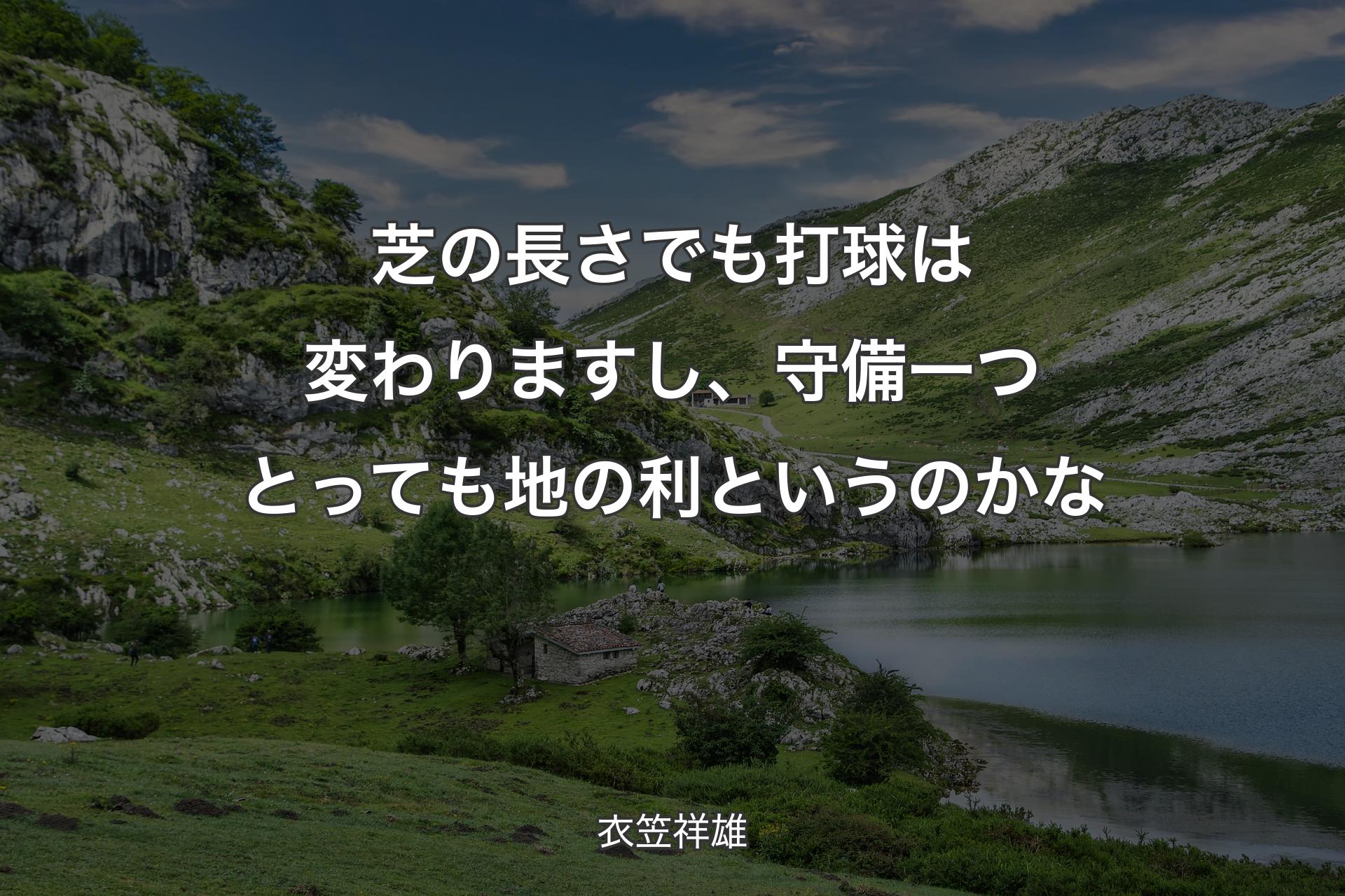 【背景1】芝の長さでも打球は変わりますし、守備一つとっても地の利というのかな - 衣笠祥雄