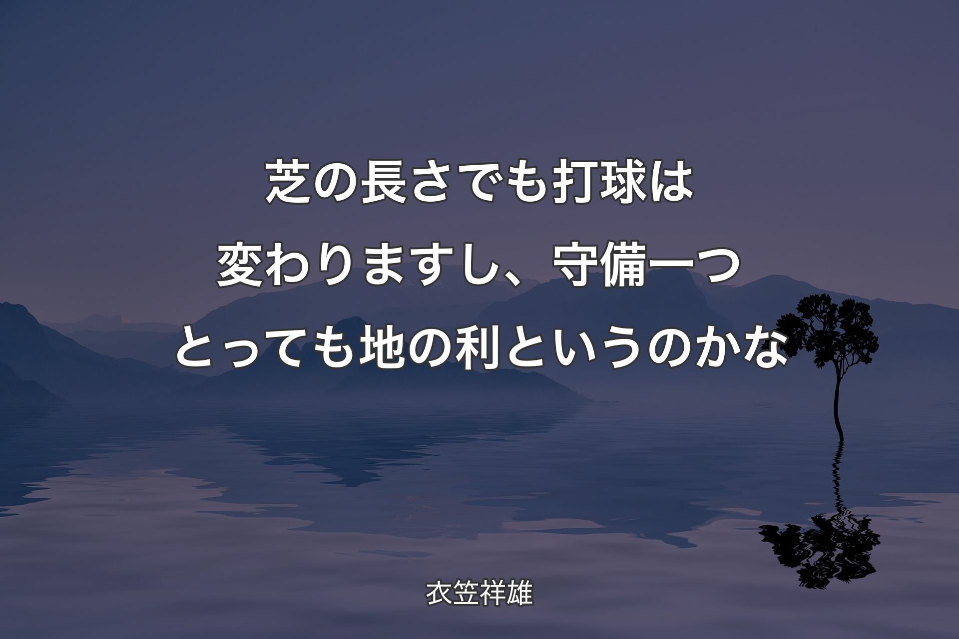 【背景4】芝の長さでも打球は変わりますし、守備一つとっても地の利というのかな - 衣笠祥雄