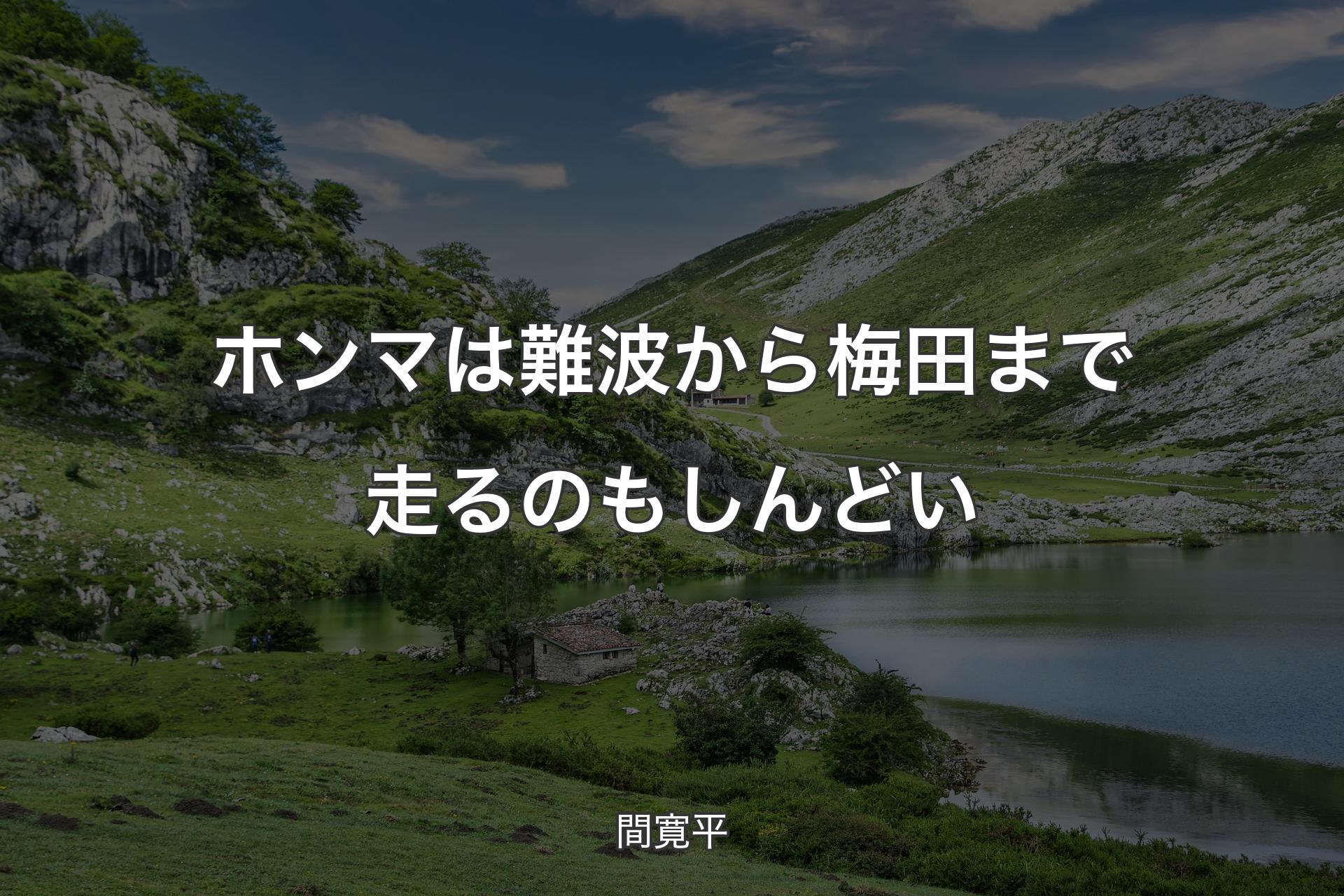 【背景1】ホンマは難波から梅田まで走るのもしんどい - 間寛平