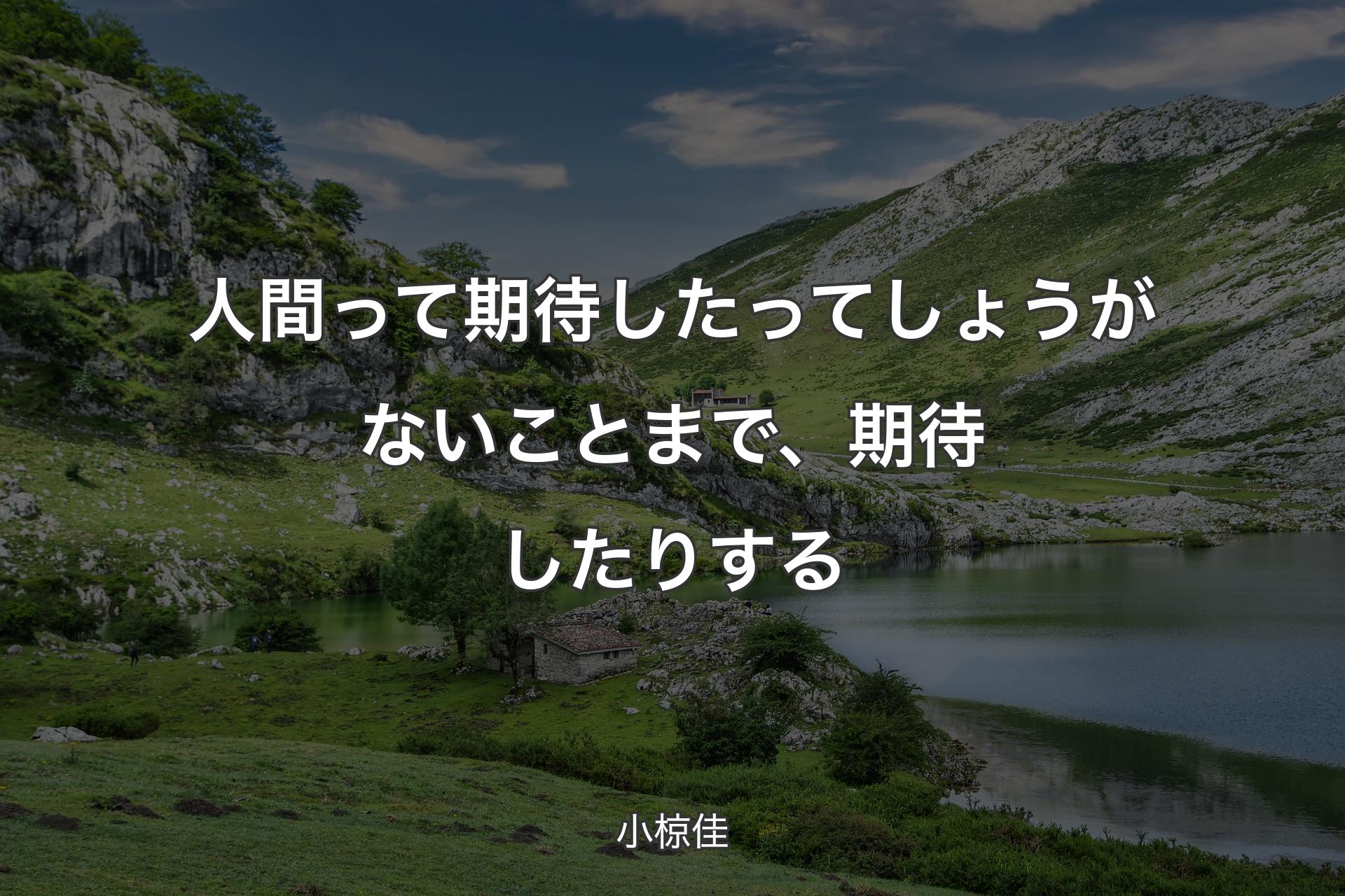 人間って期待したってしょうがないことまで、期待したりする - 小椋佳