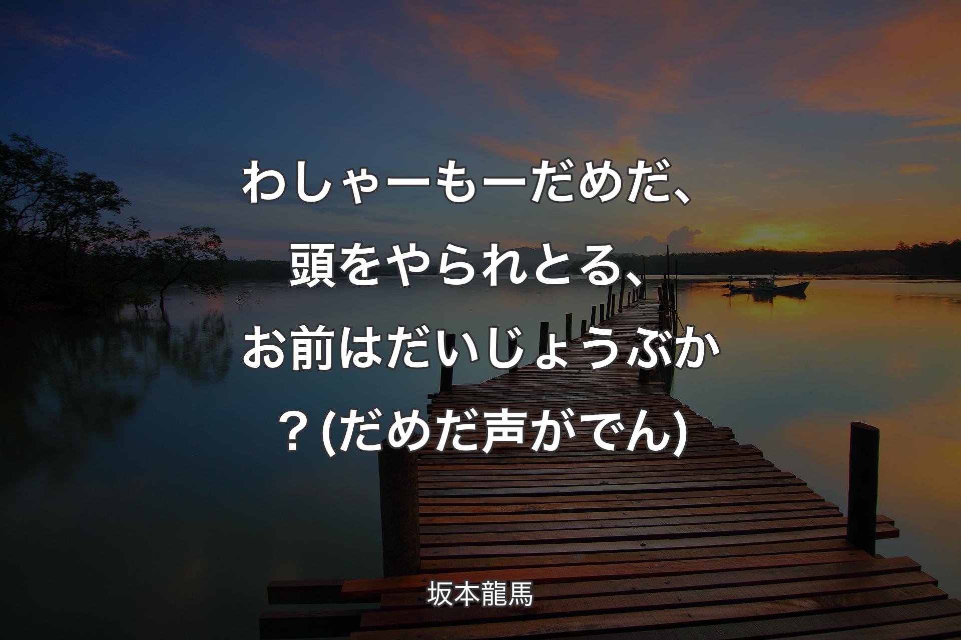 わしゃーもーだめだ、頭をやられとる、お前はだいじょうぶか？(だめだ声がでん) - 坂本龍馬