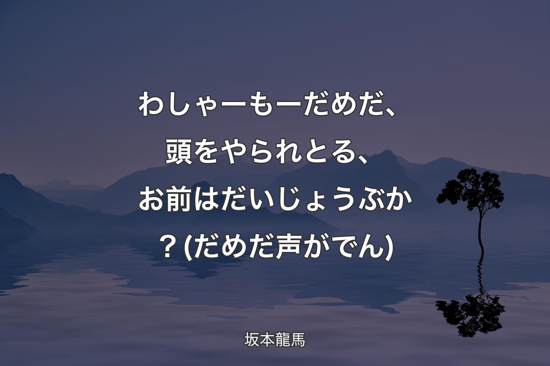 わしゃーもーだめだ、頭をやられとる、お前はだいじょうぶか？(だめだ声がでん) - 坂本龍馬