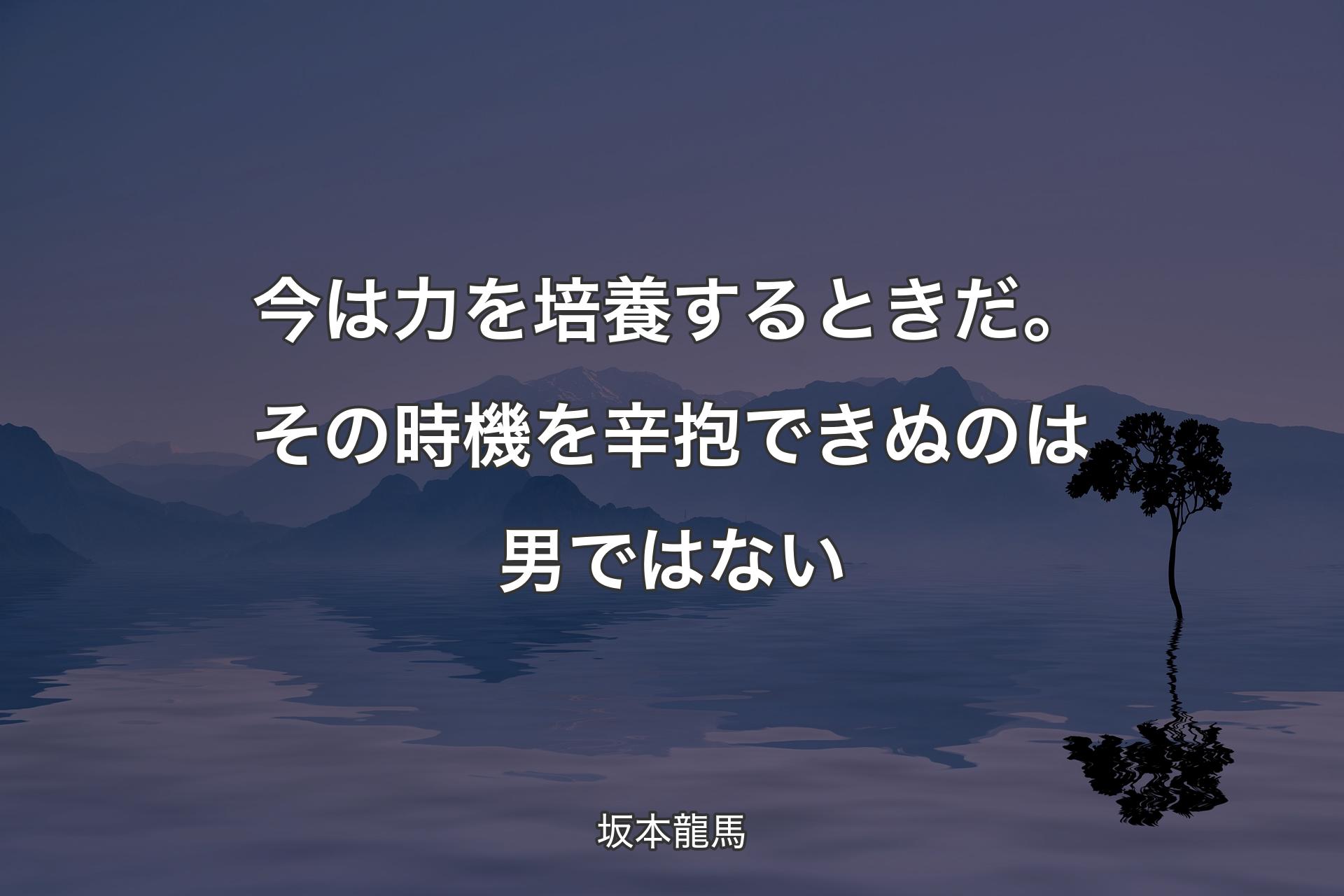 【背景4】今は力を�培養するときだ。その時機を辛抱できぬのは男ではない - 坂本龍馬