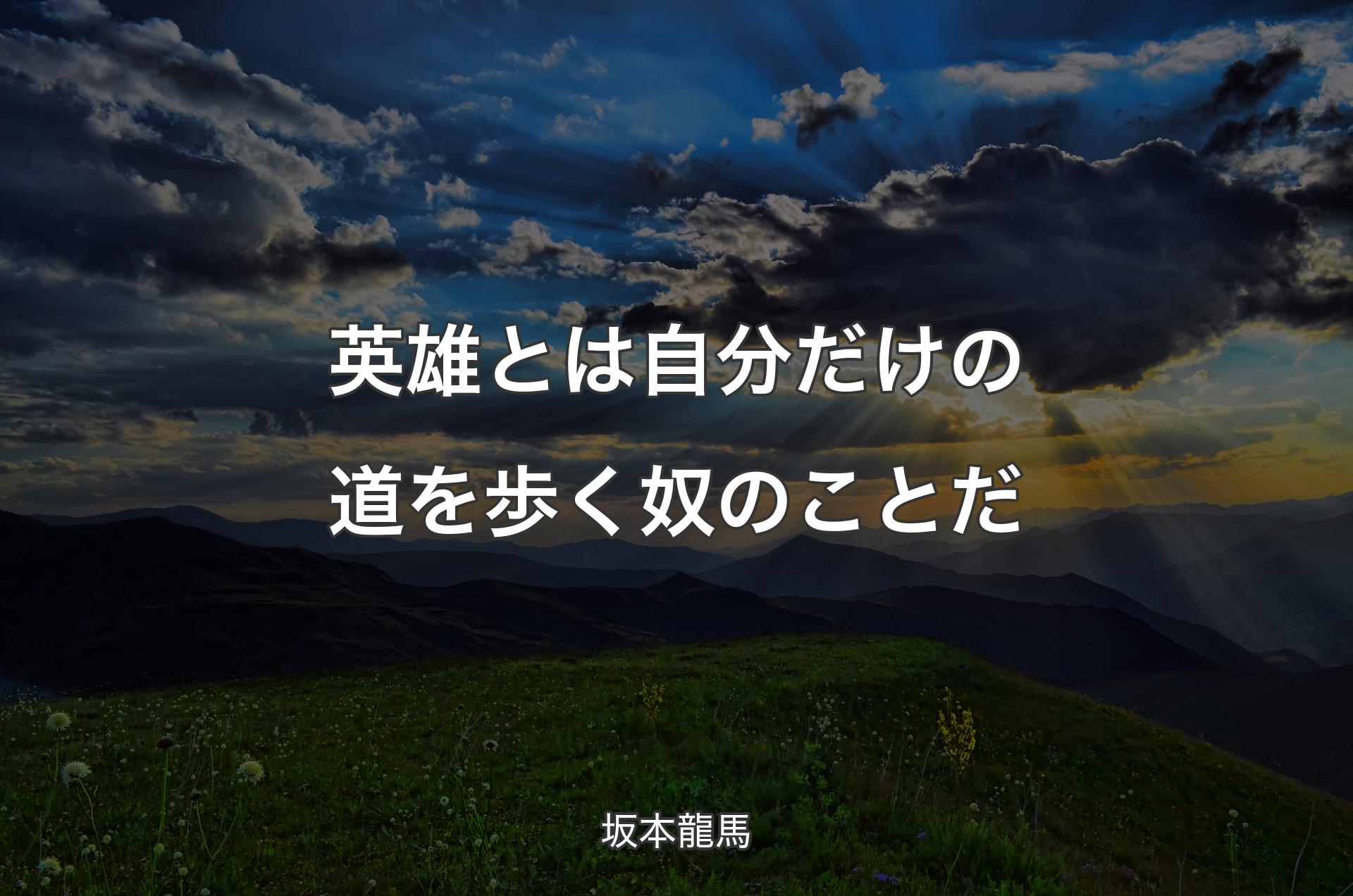 英雄とは自分だけの道を歩く奴のことだ - 坂本龍馬