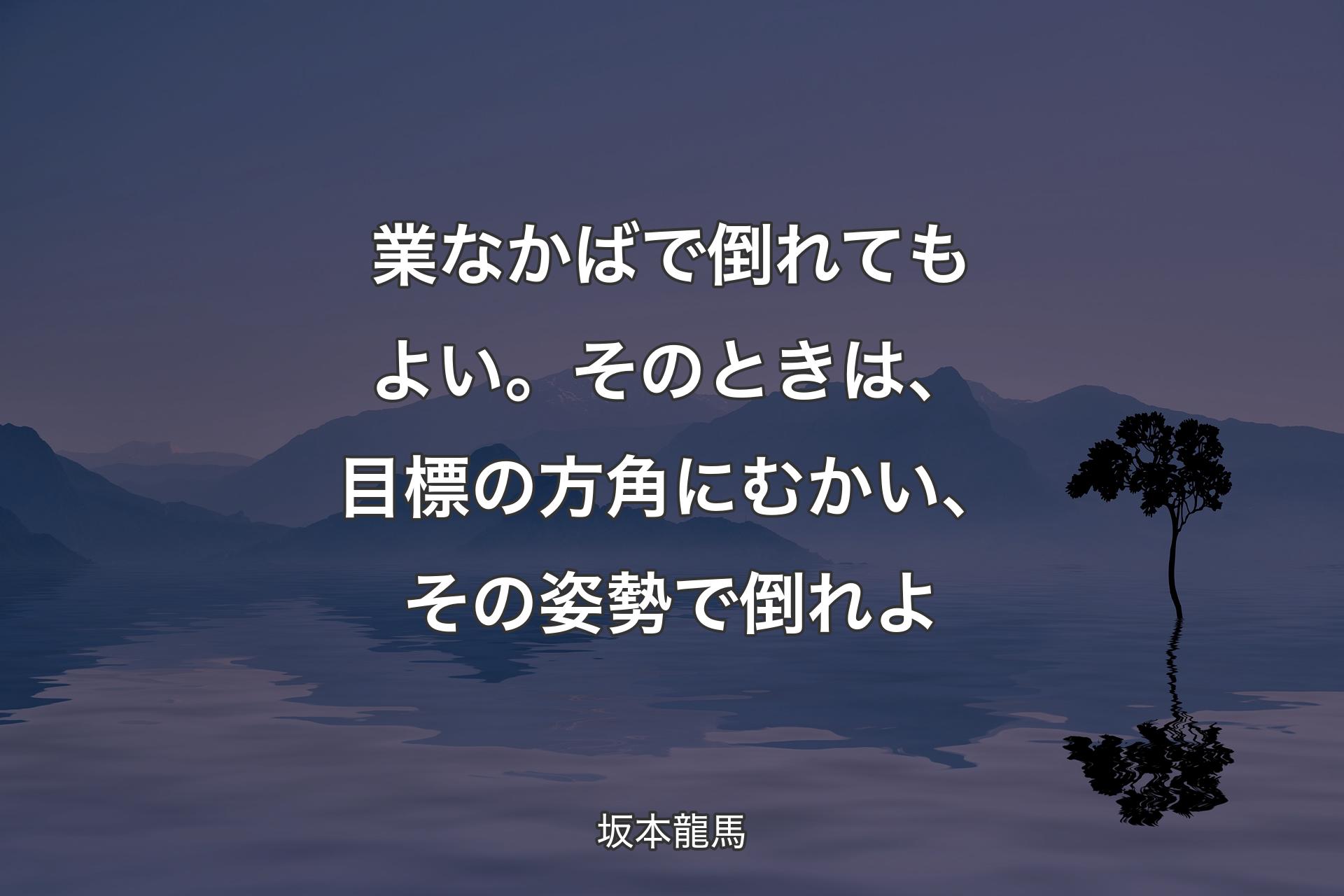 【背景4】業なかばで倒れてもよい。そのときは、目標の方角にむかい、その姿勢で倒れよ - 坂本龍馬