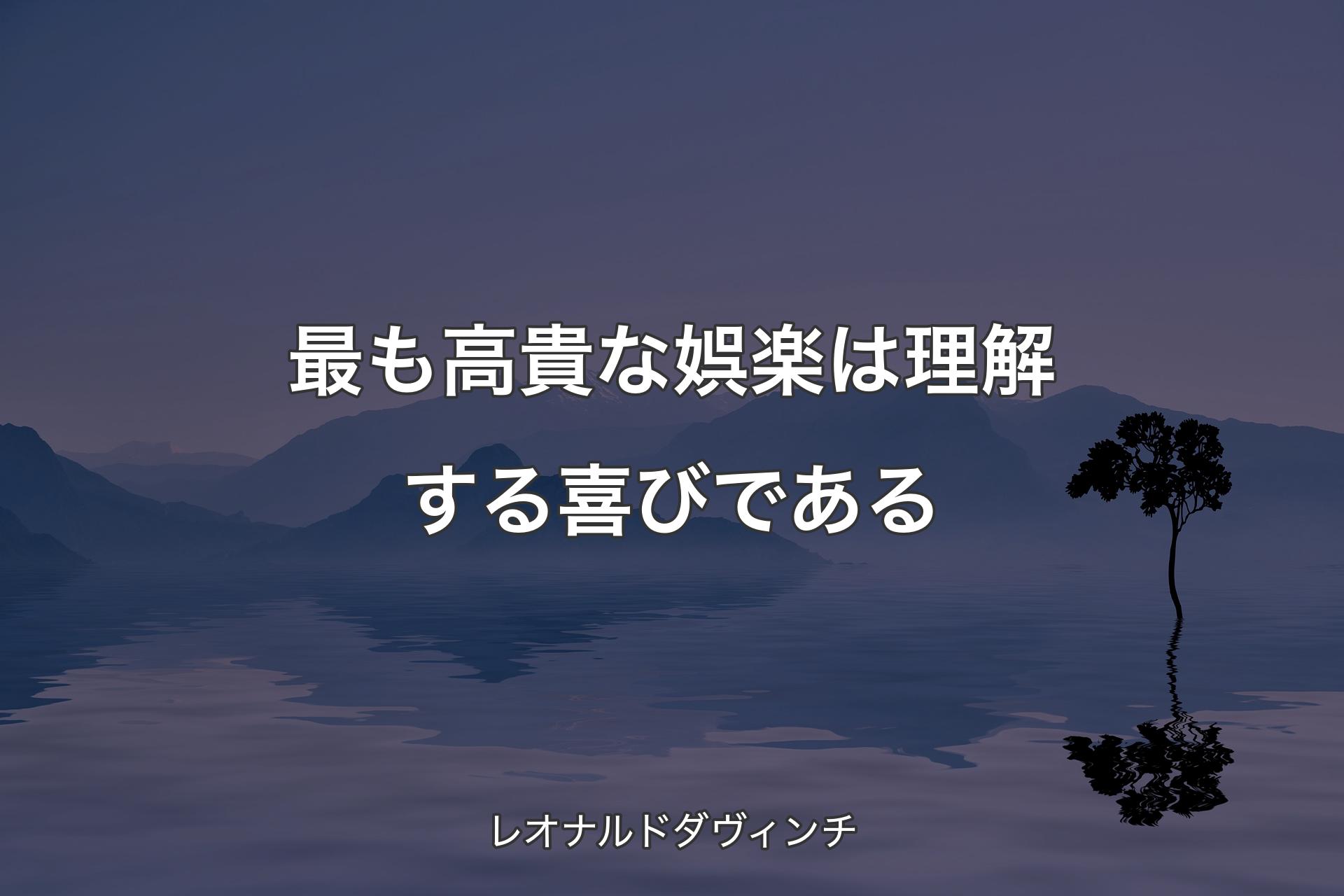 【背景4】最も高貴な娯楽は理解する喜びである - レオナルドダヴィンチ