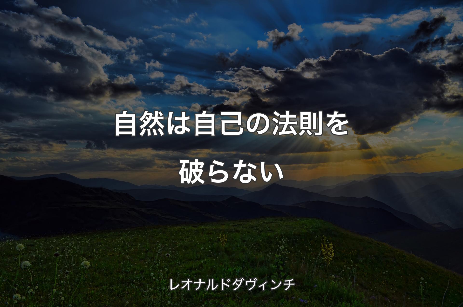 自然は自己の法則を破らない - レオナルドダヴィンチ