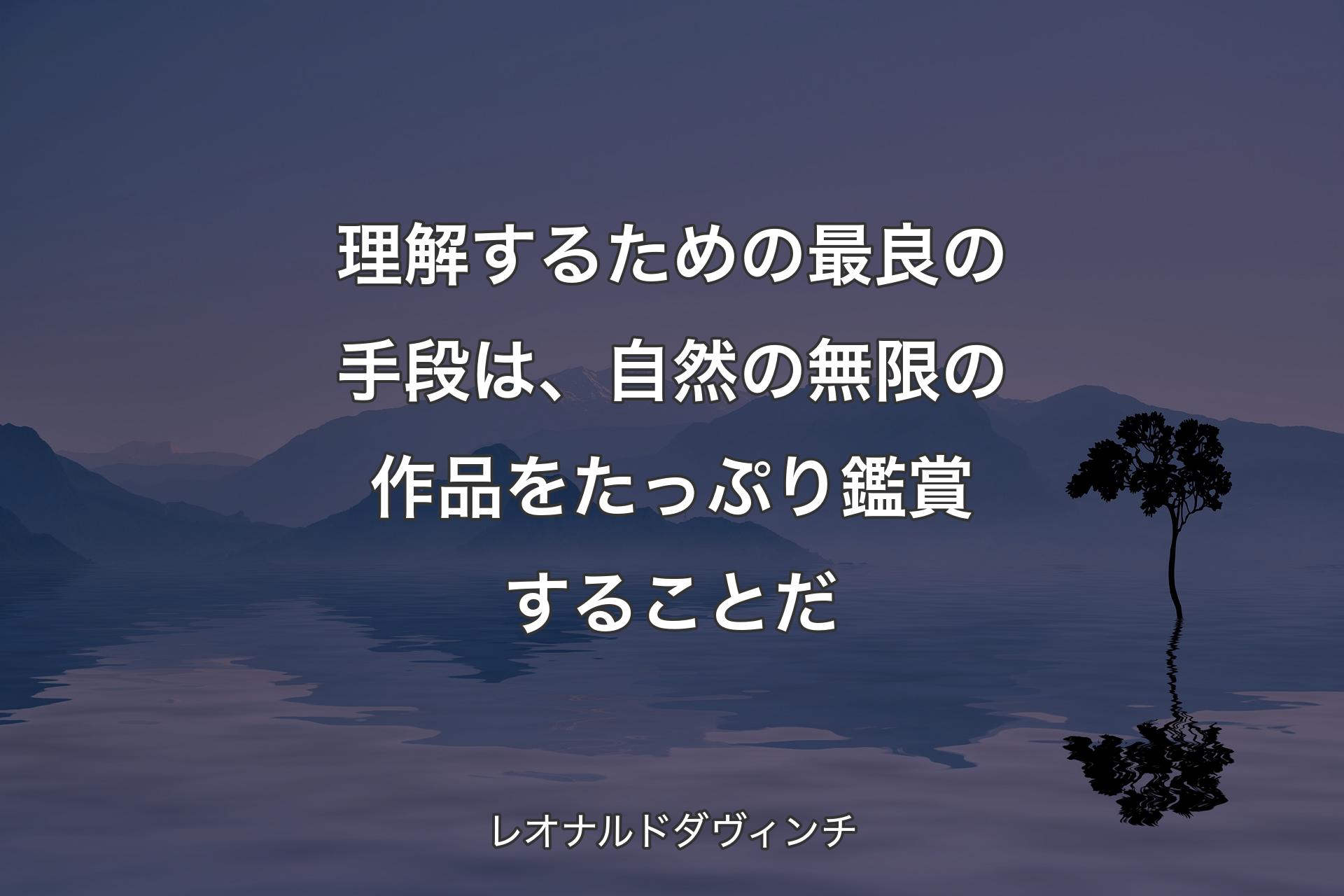 【背景4】理解するための最良の手段は、自然の無限の作品をたっぷり鑑賞することだ - レオナルドダヴィンチ