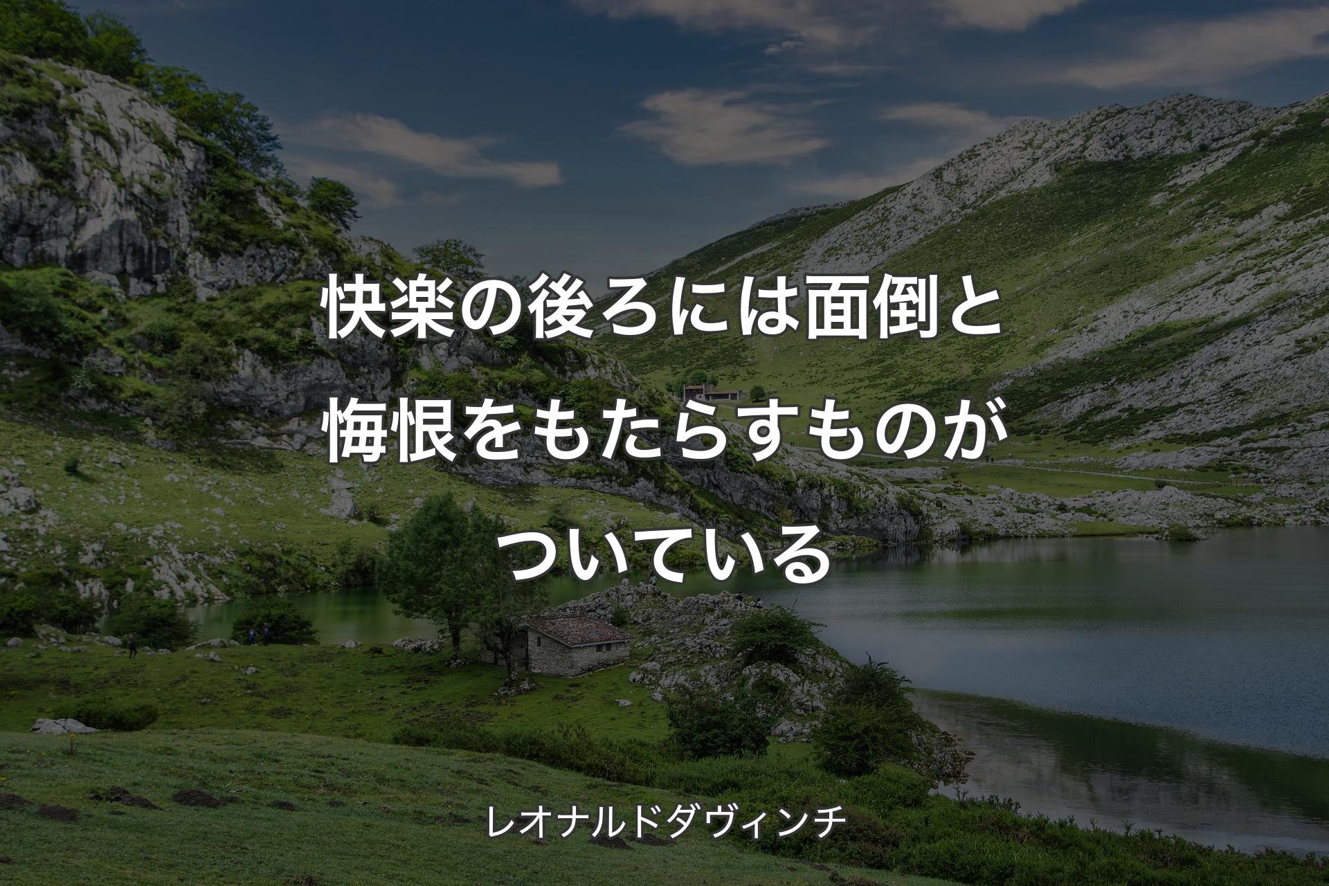 【背景1】快楽の後ろには面倒と悔恨をもたらすものがついている - レオナルドダヴィンチ