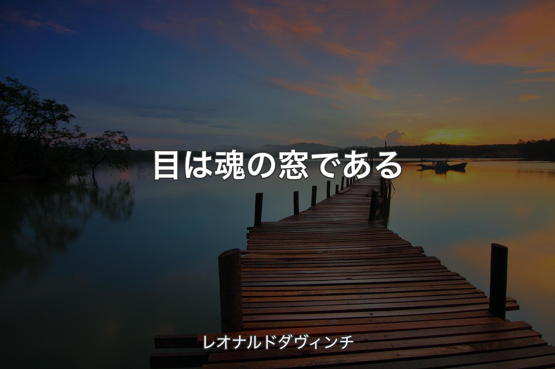 【背景3】目は魂の窓である - レオナルドダヴィンチ