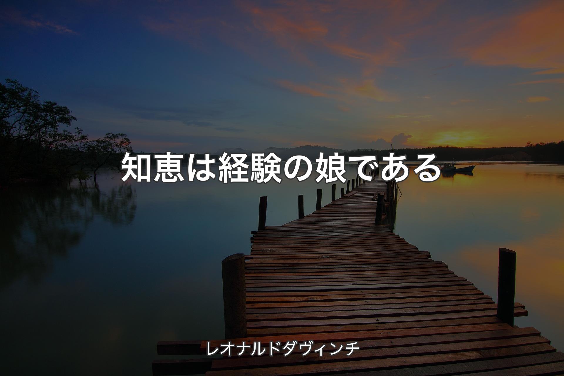 【背景3】知恵は経験の娘である - レオナルドダヴィンチ