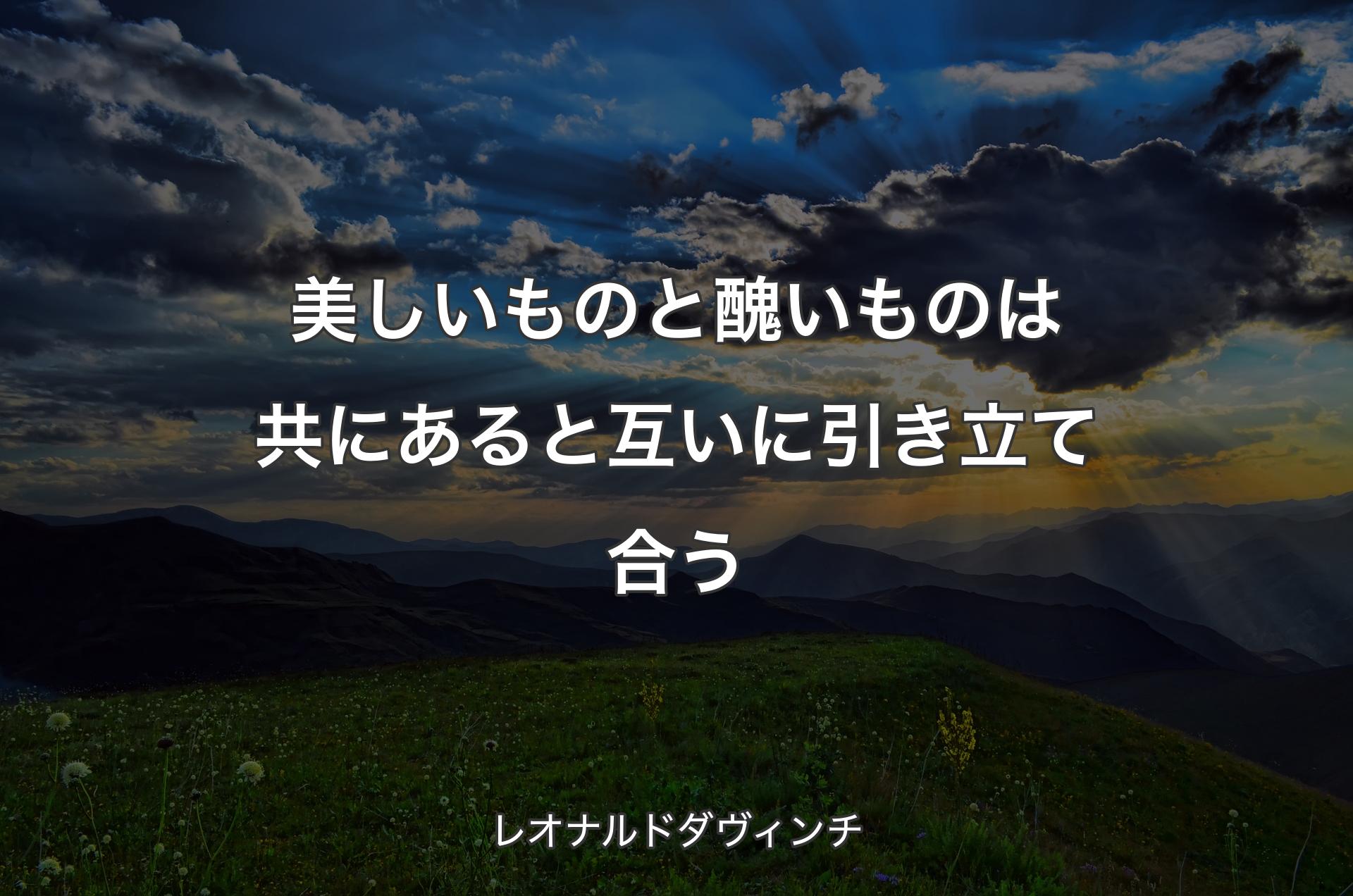 美しいものと醜いものは共にあると互いに引き立て合う - レオナルドダヴィンチ