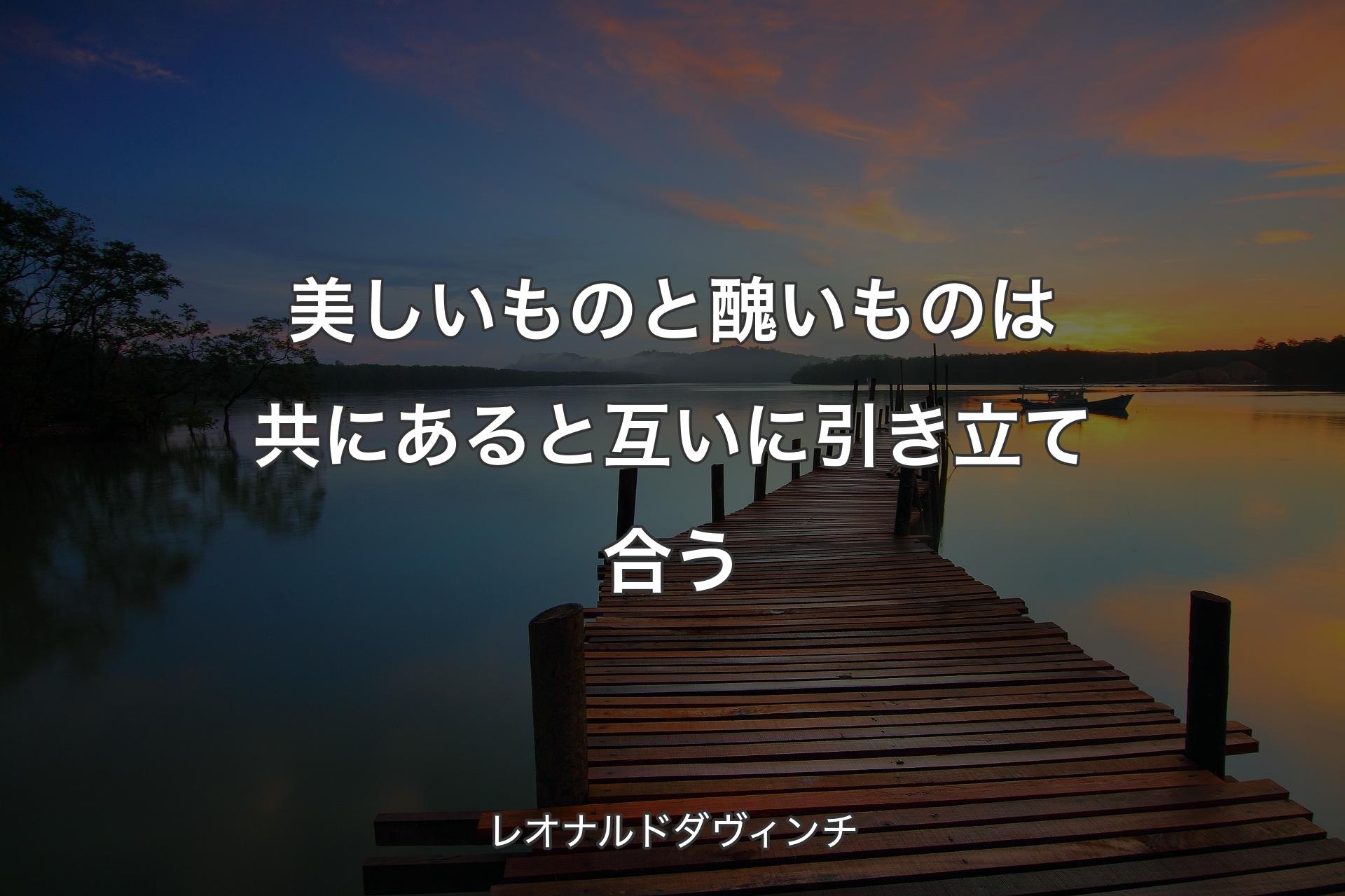 【背景3】美しいものと醜いものは共にあると互いに引き立て合う - レオナルドダヴィンチ