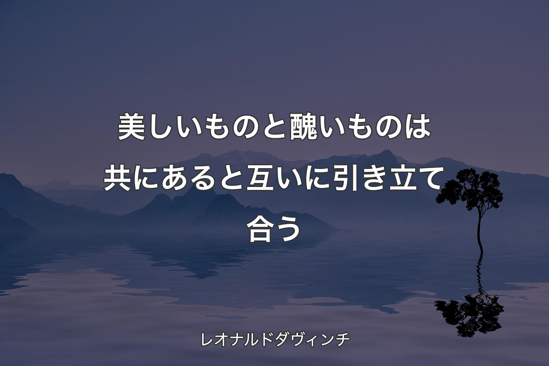 美しいものと醜いものは共にあると互いに引き立て合う - レオナルドダヴィンチ