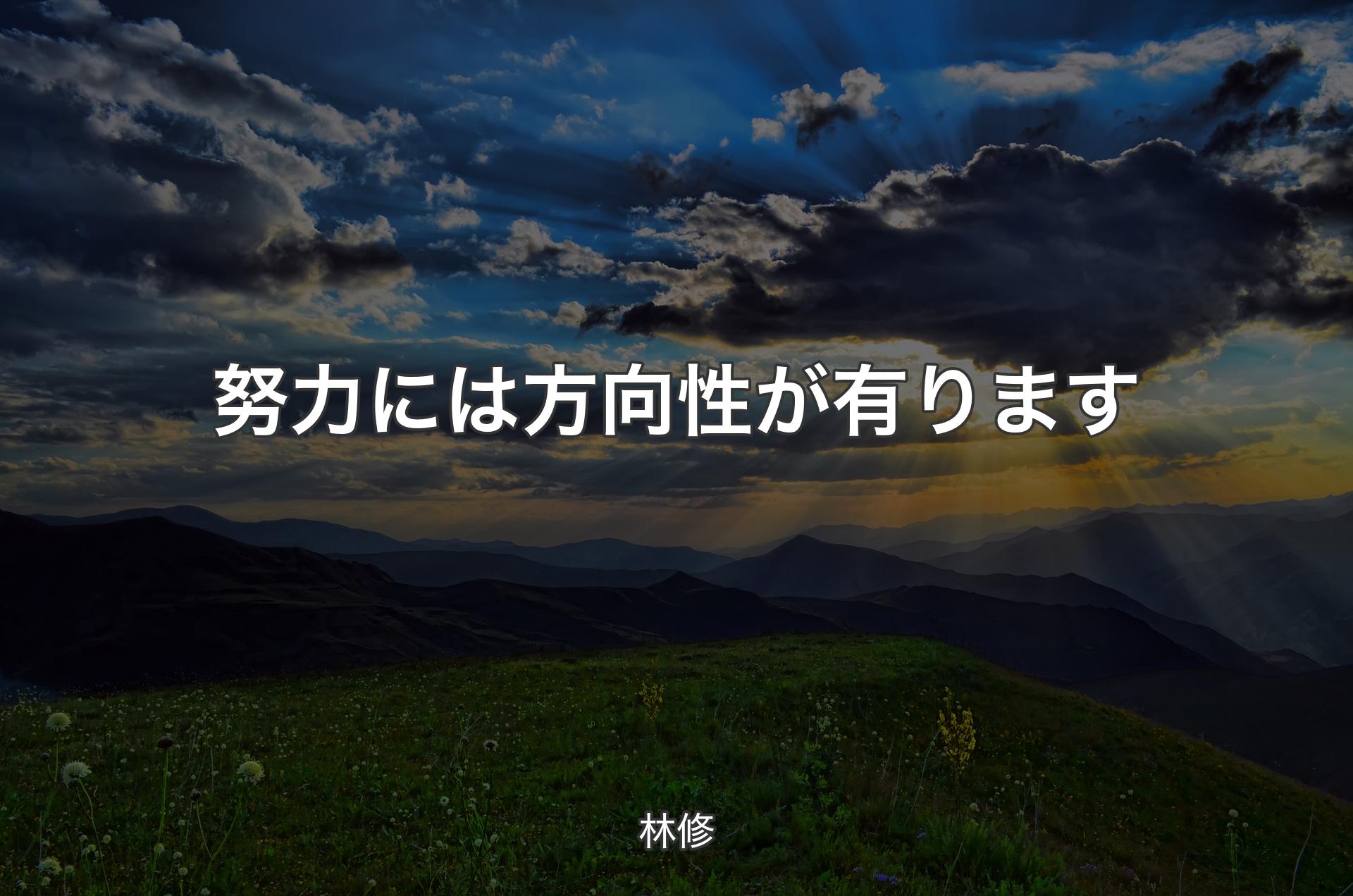 努力には方向性が有ります - 林修