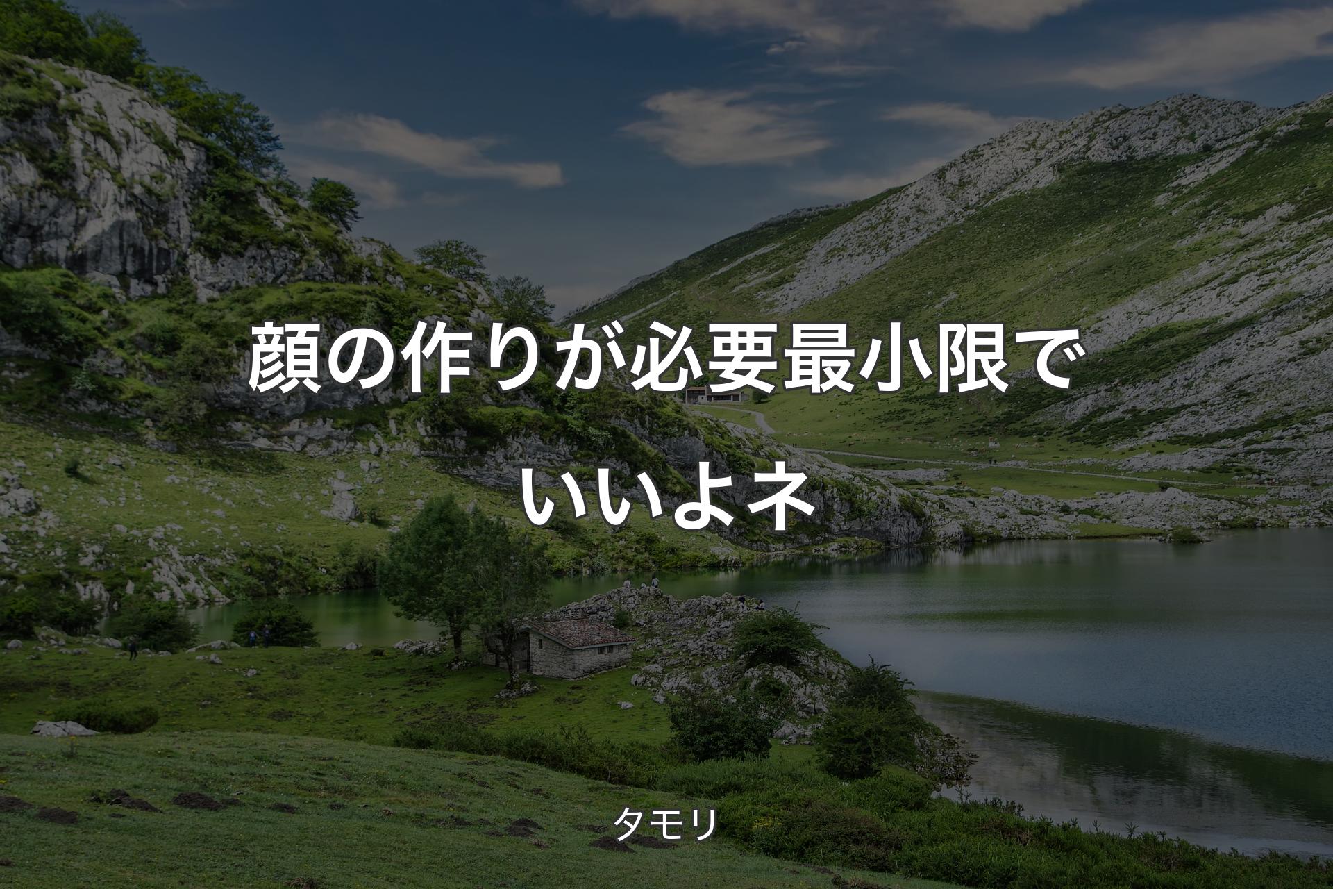 顔の作りが必要最小限でいいよネ - タモリ