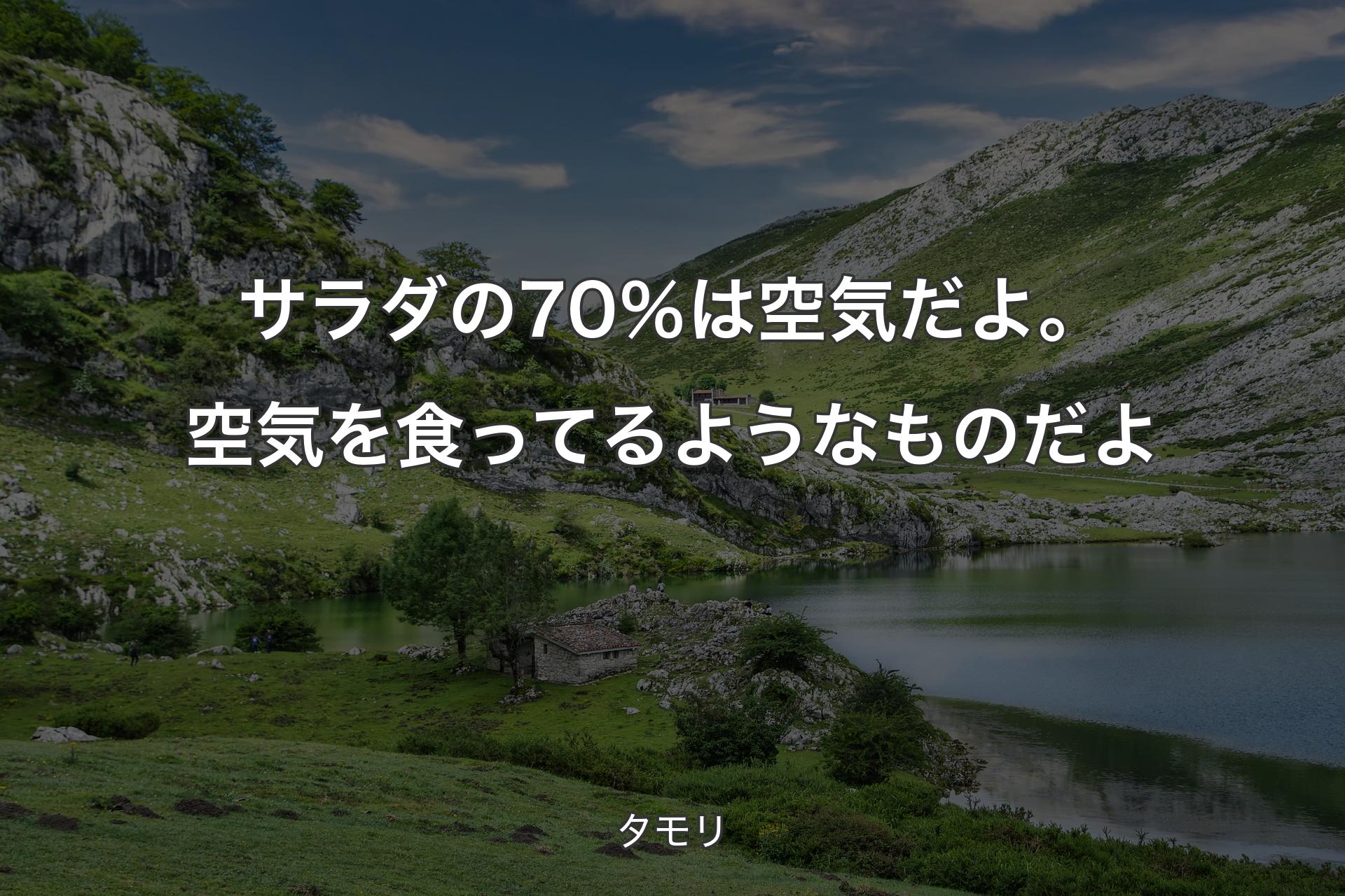 【背景1】サラダの70％は空気だよ。空気を食ってるようなものだよ - タモリ