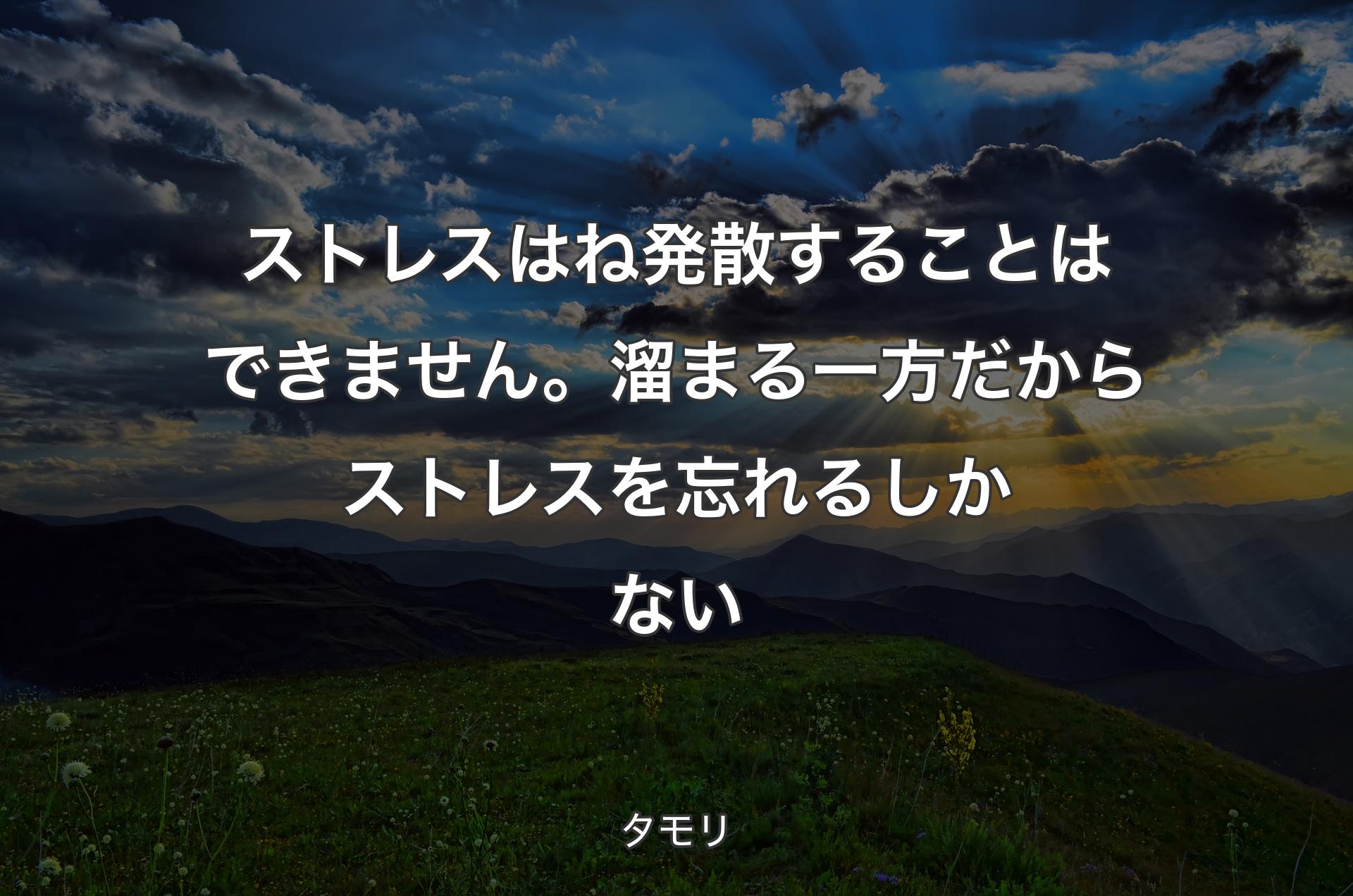 ストレスはね発散することはできません。溜まる一方だからストレスを忘れるしかない - タモリ