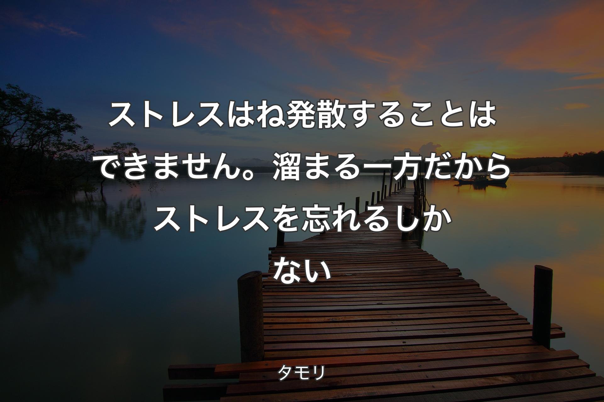 【背景3】ストレスはね発散することはできません。溜まる一方だからストレスを忘れるしかない - ��タモリ