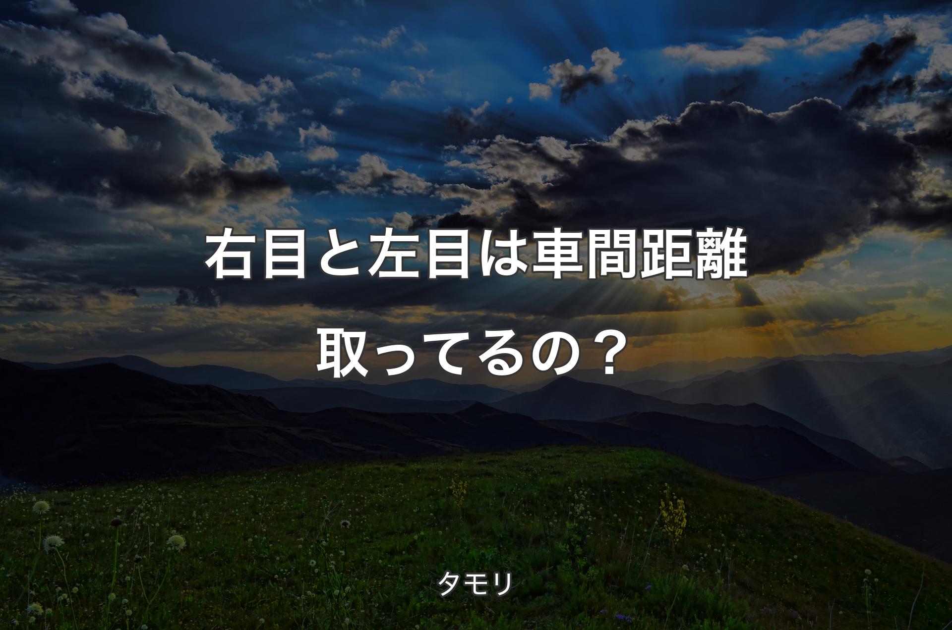 右目と左目は車間距離取ってるの？ - タモリ