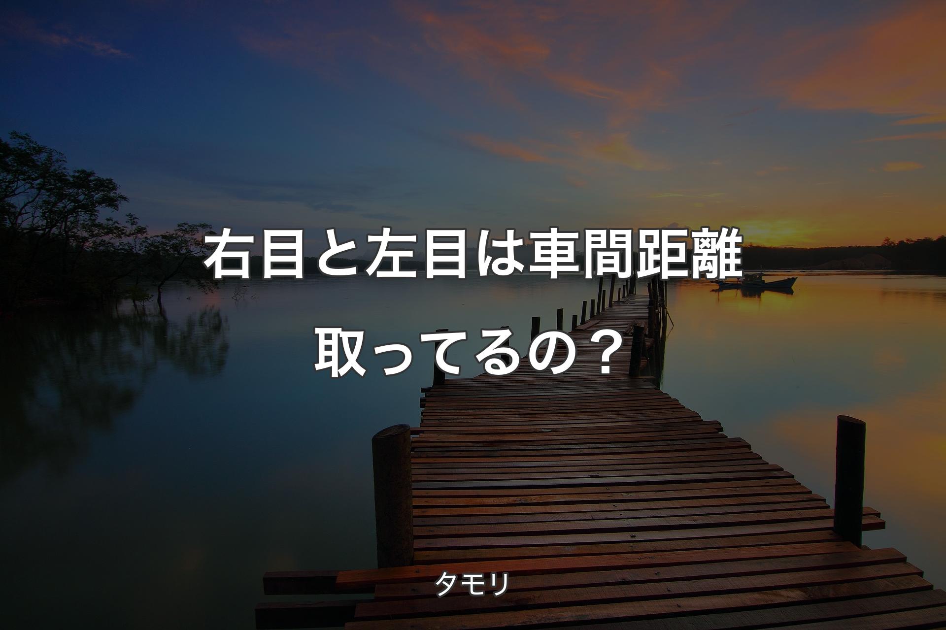 【背景3】右目と左目は車間距離取ってるの？ - タモリ