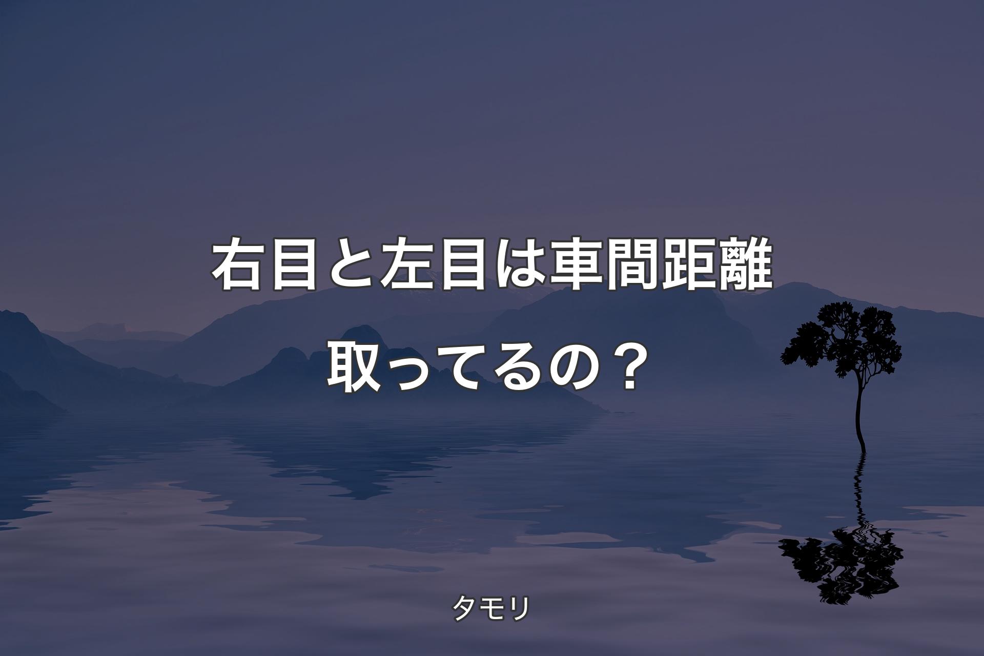 【背景4】右目と左目は車間距離取ってるの？ - タモリ