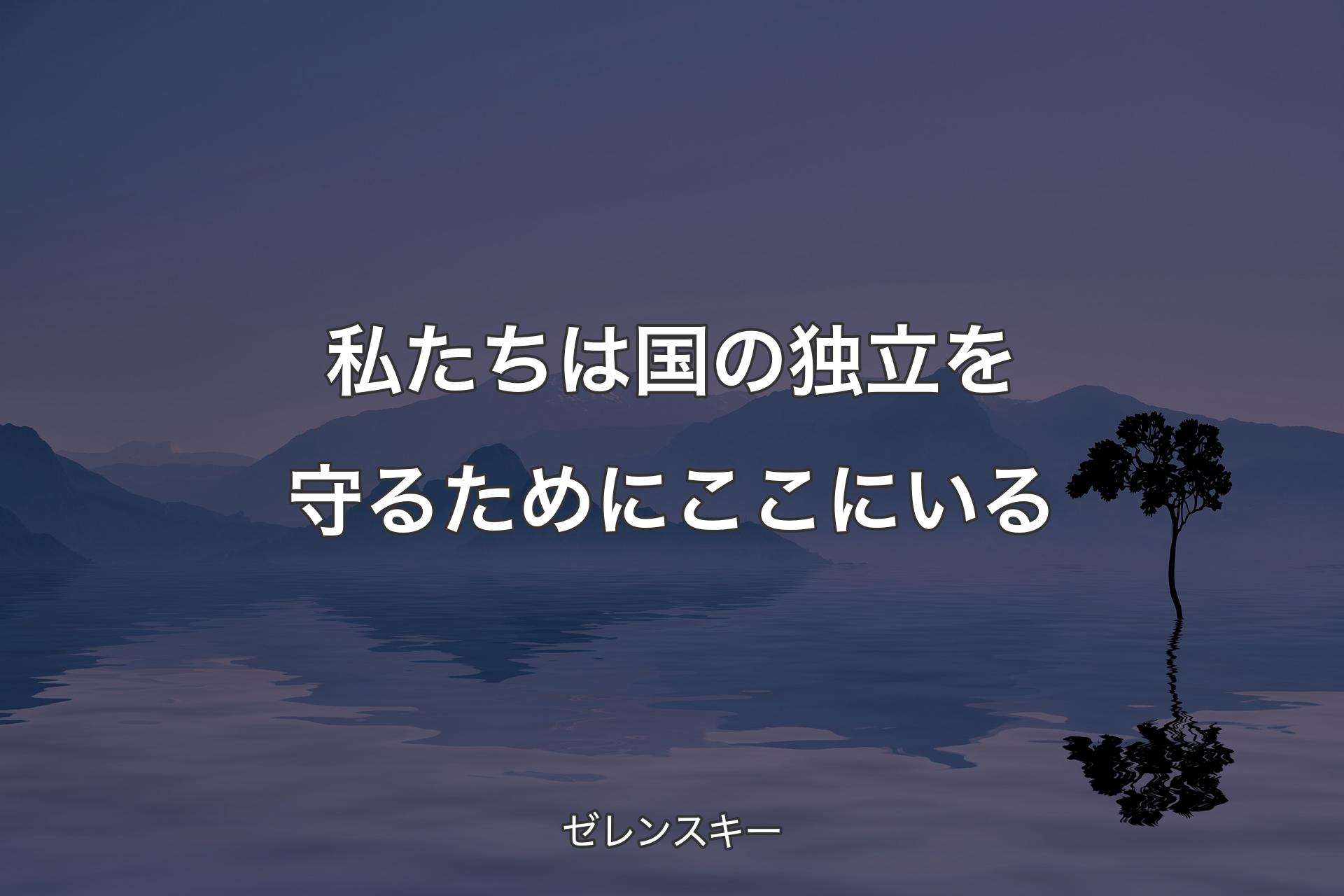 私たちは国の独立を守るためにここにいる - ゼレンスキー