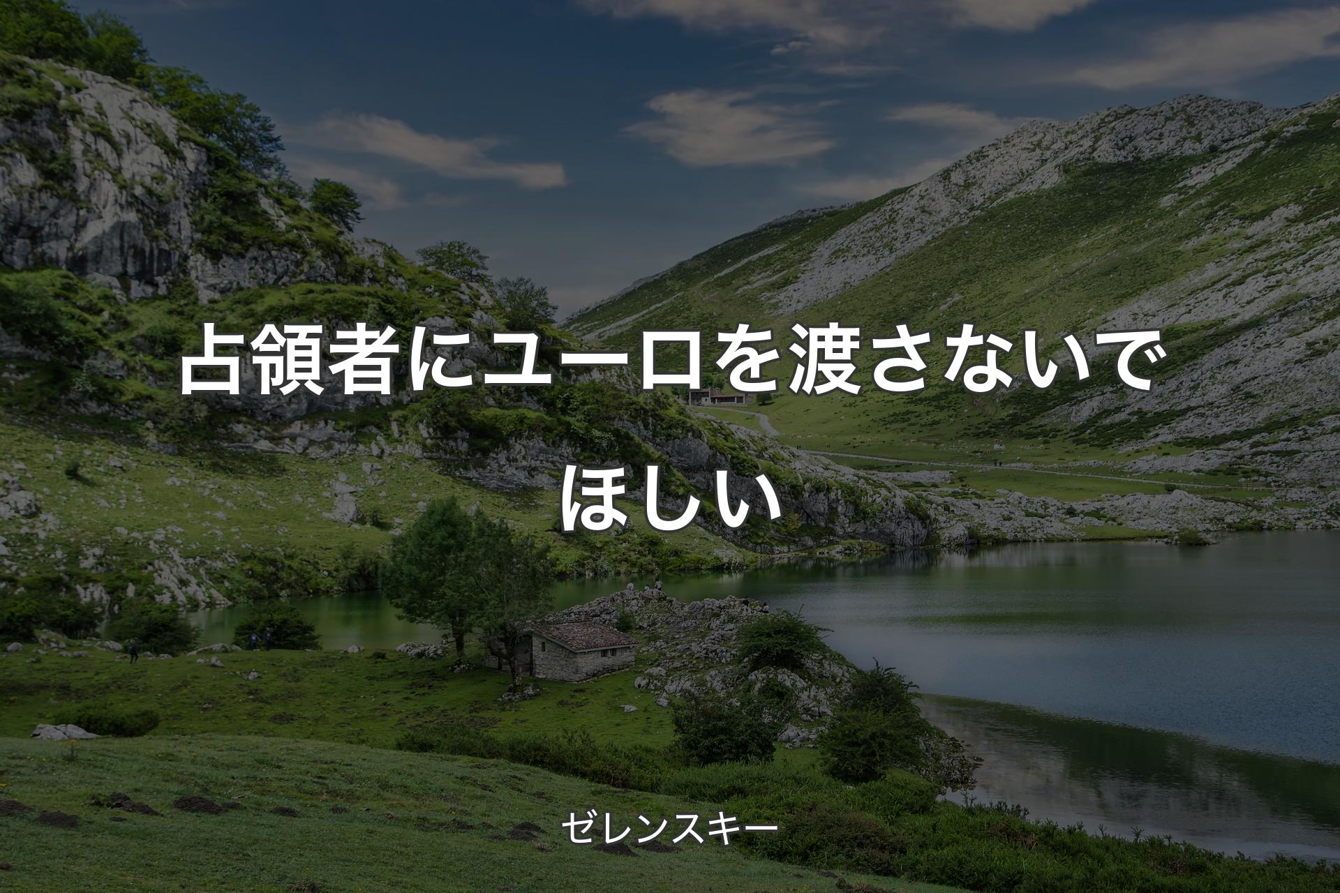 【背景1】占領者にユーロを渡さないでほしい - ゼレンスキー