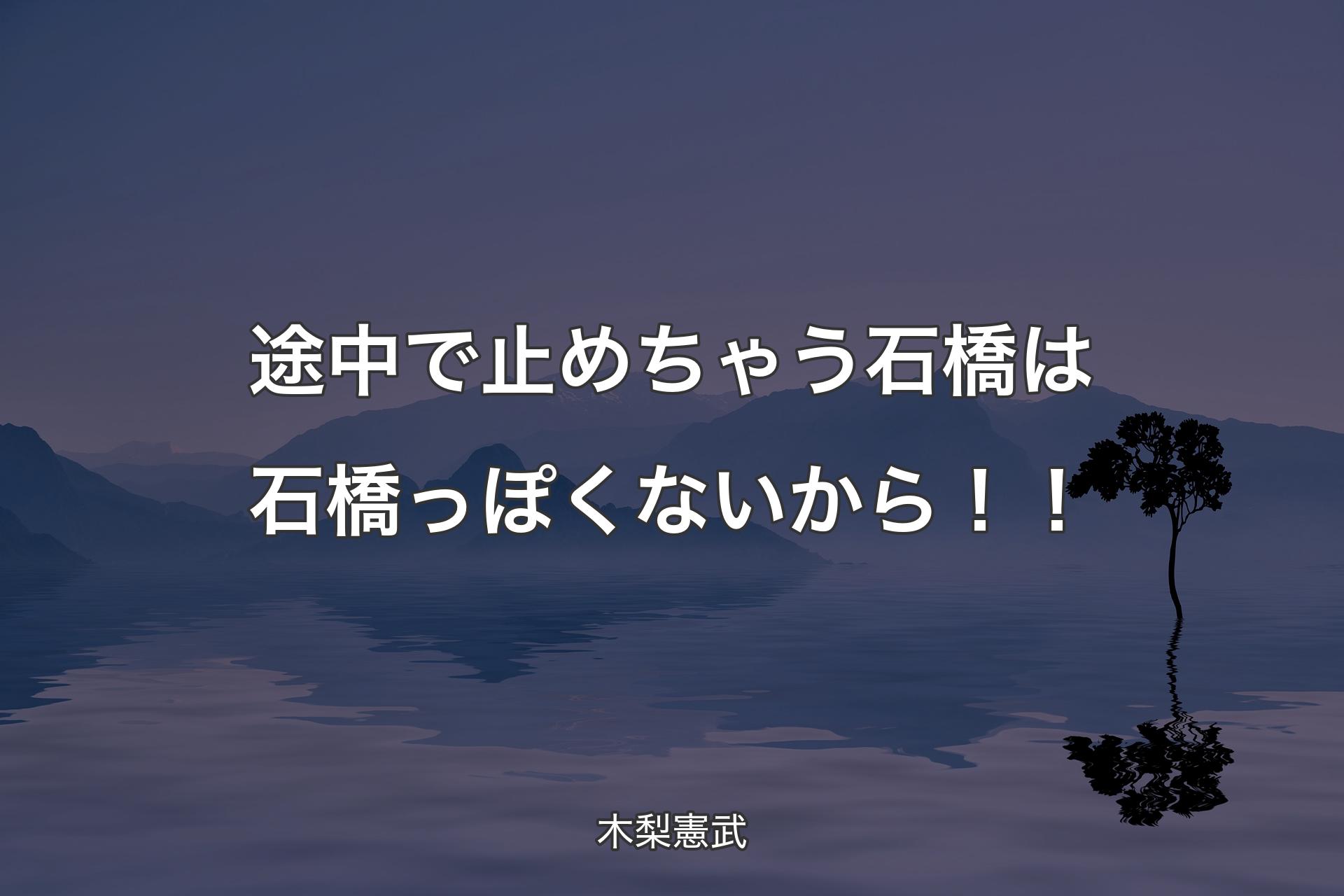 【背景4】途中で止めちゃう石橋は石橋っぽくないから！！ - 木梨憲武