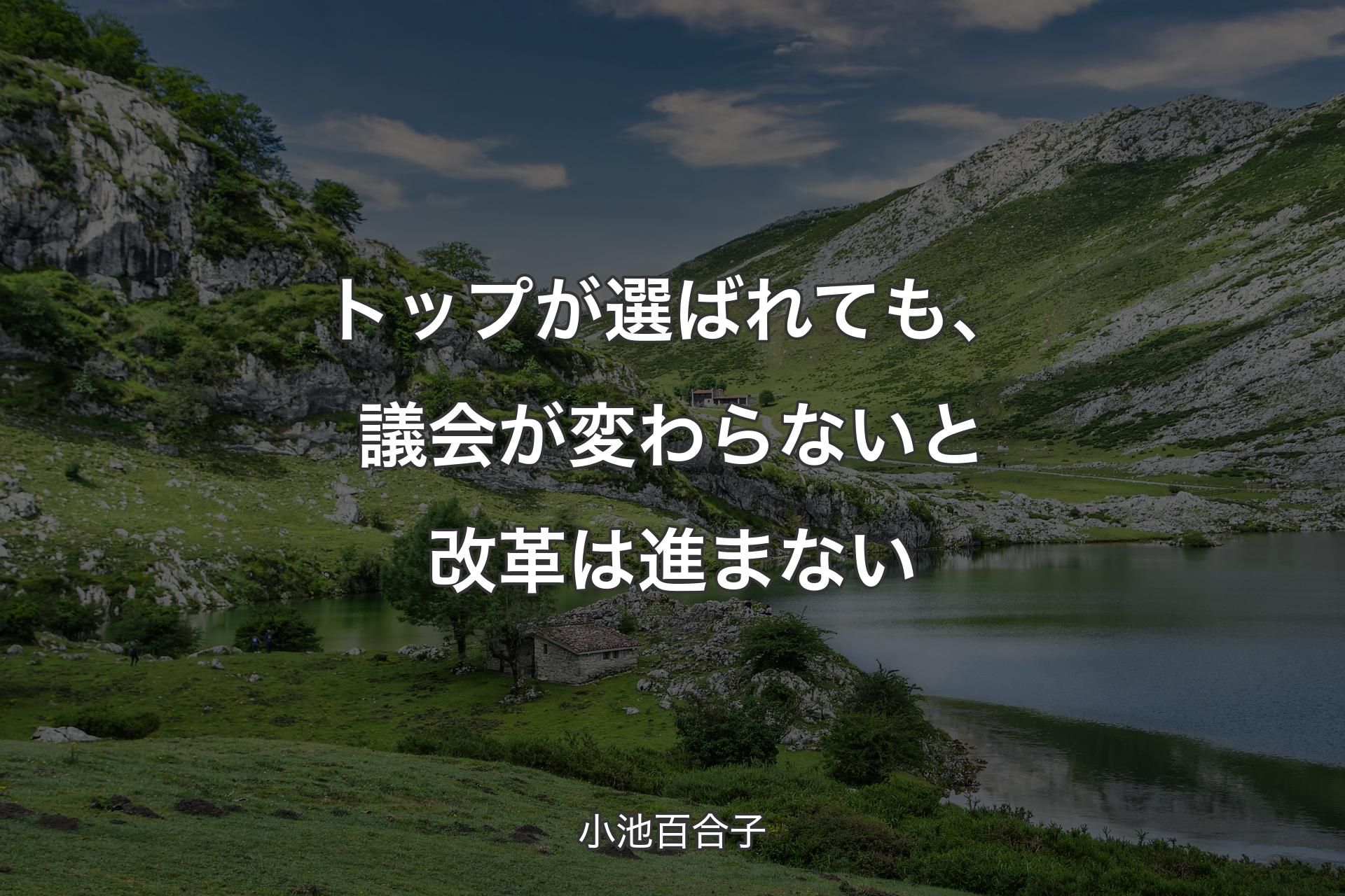 【背景1】トップが選ばれても、議会が変わらないと改革は進まない - 小池百合子