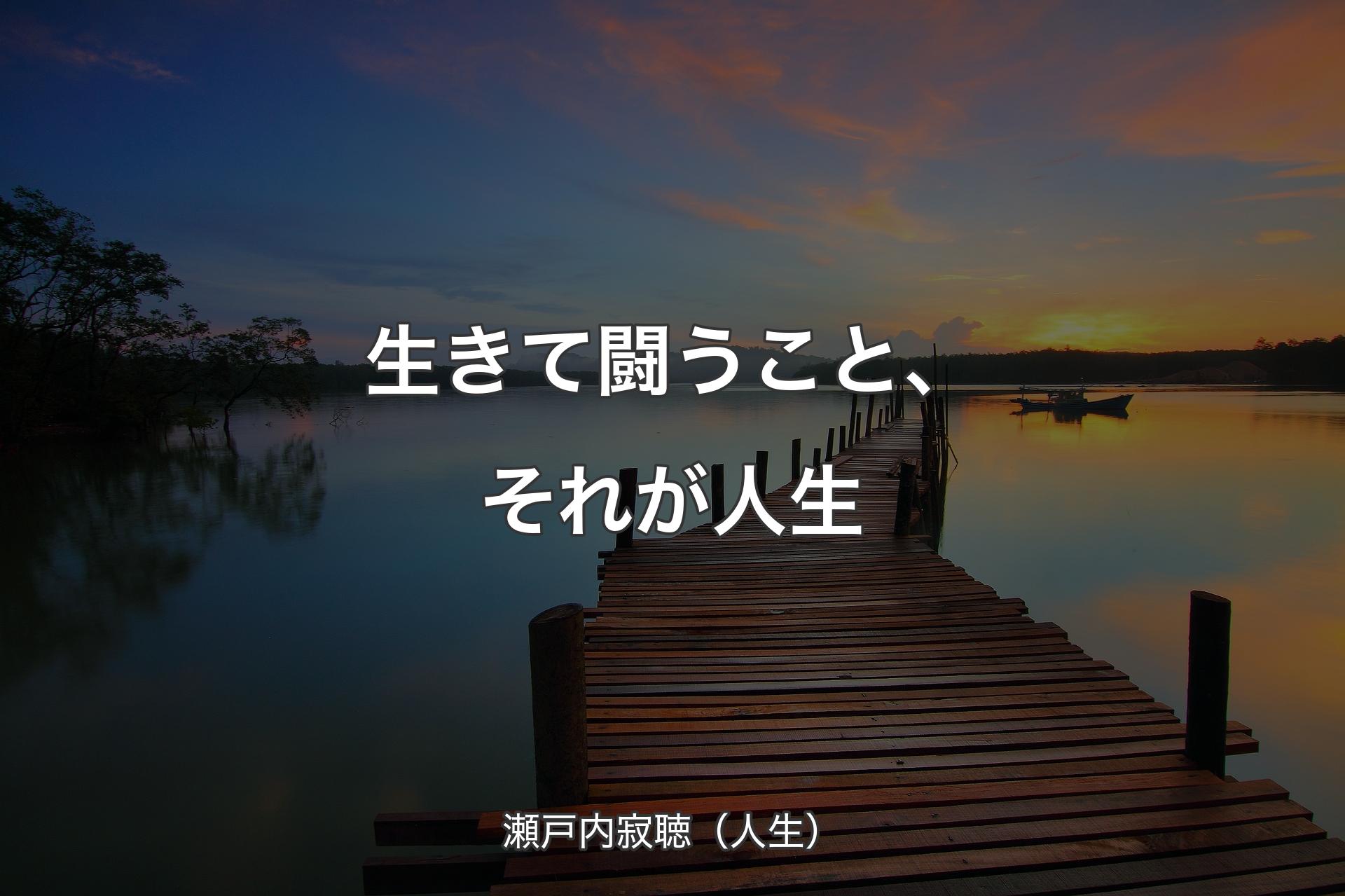 【背景3】生きて闘うこと、それが人生 - 瀬戸内寂聴（人生）