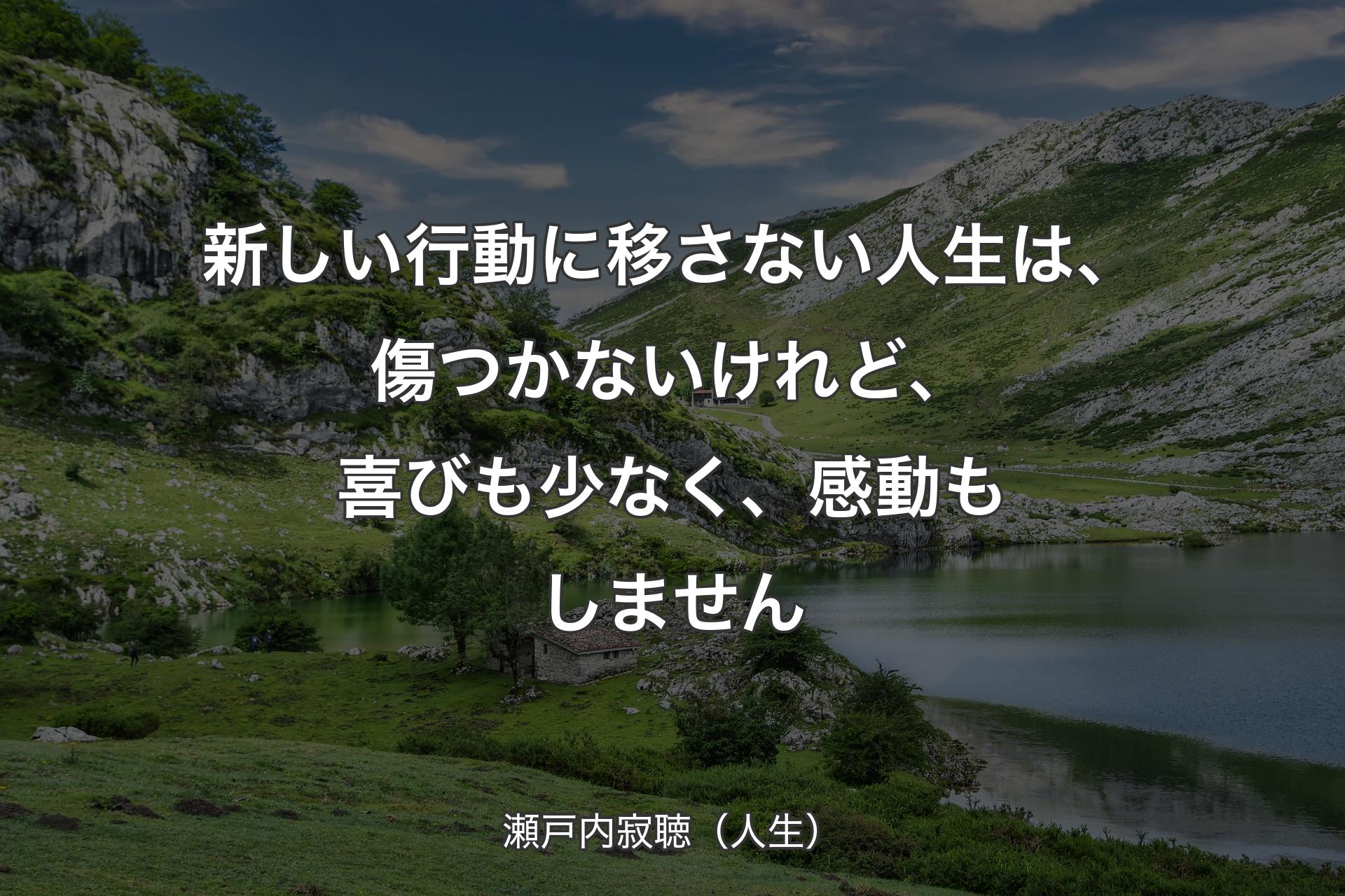 新しい行動に移さない人生は、傷つかないけれど、喜びも少なく、感動もしません - 瀬戸内寂聴（人生）