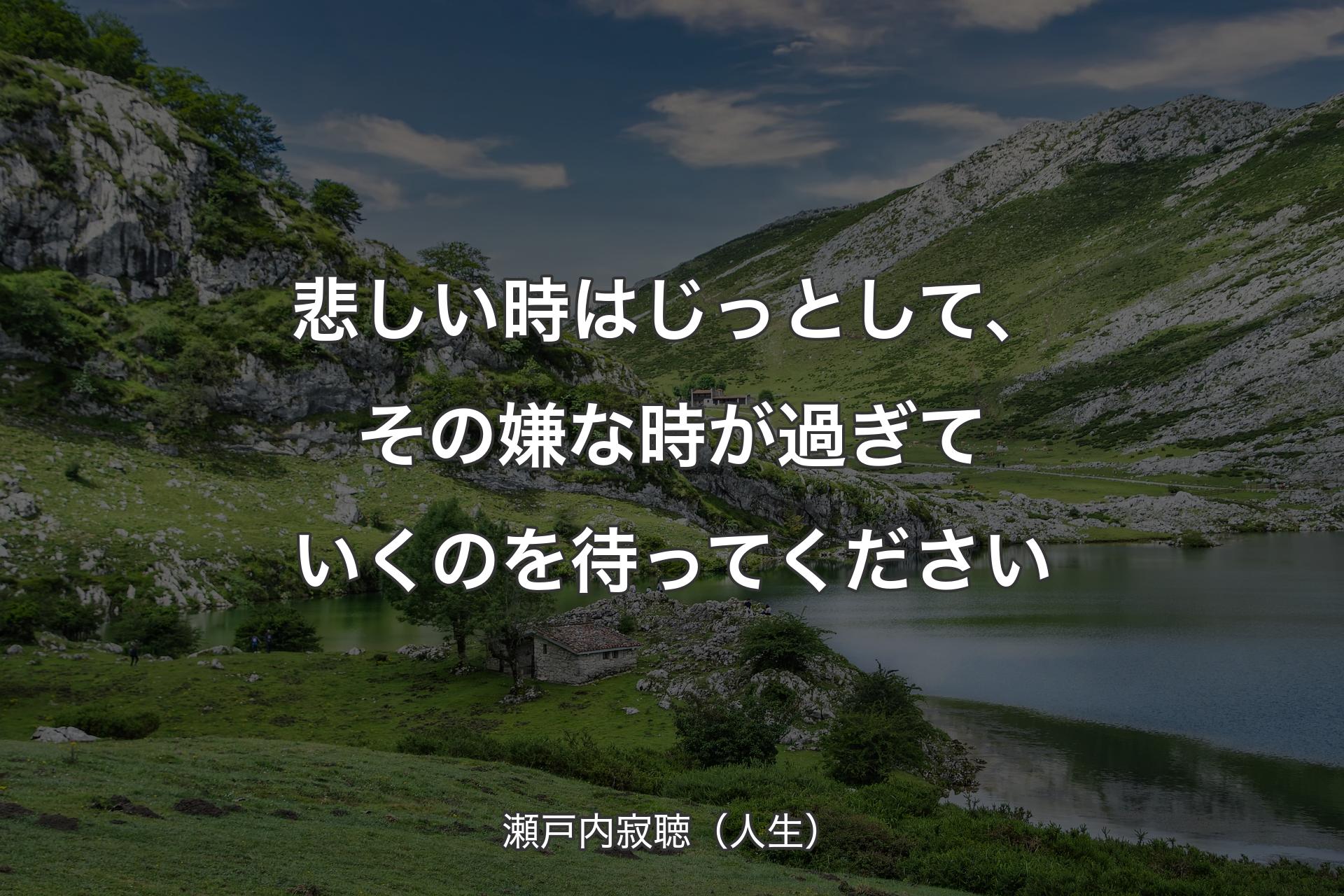 悲しい時はじっとして、その嫌な時が過ぎていくのを待ってください - 瀬戸内寂聴（人生）