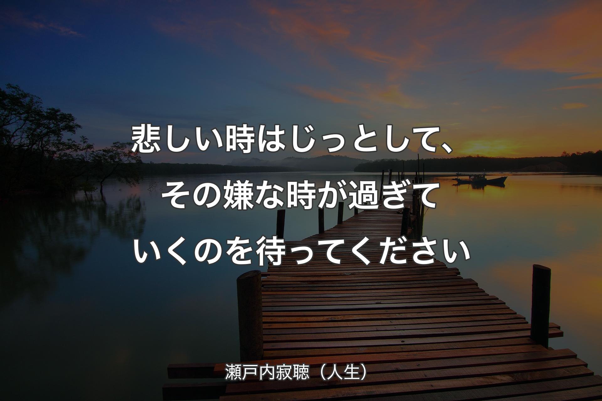 【背景3】悲しい時はじっとして、その嫌な時が過ぎていくのを待ってください - 瀬戸内寂聴（人生）