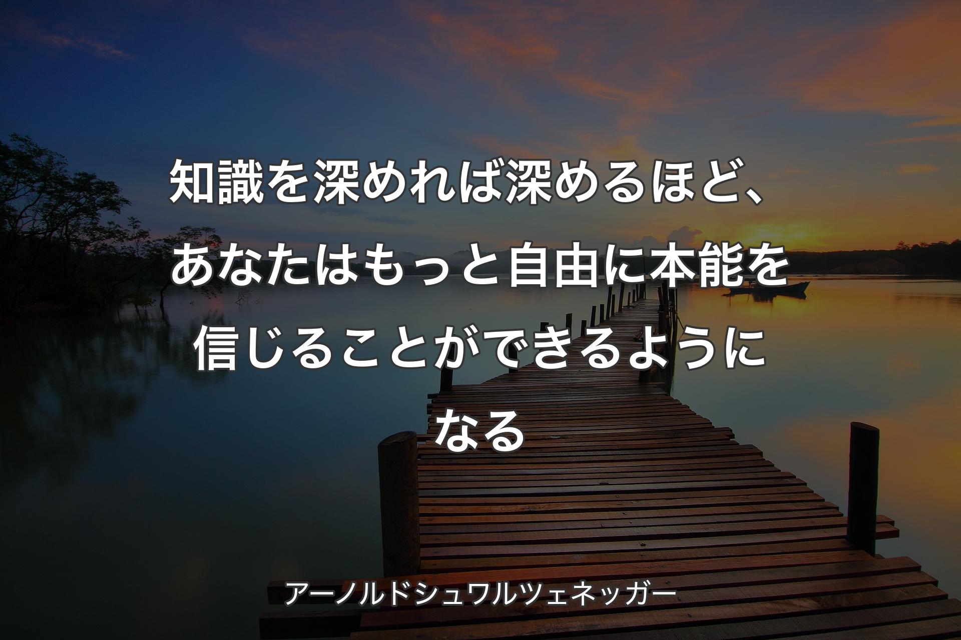 【背景3】知識を深めれば深めるほど、あなたはもっと自由に本能を信じることができるようになる - アーノルドシュワルツェネッガー